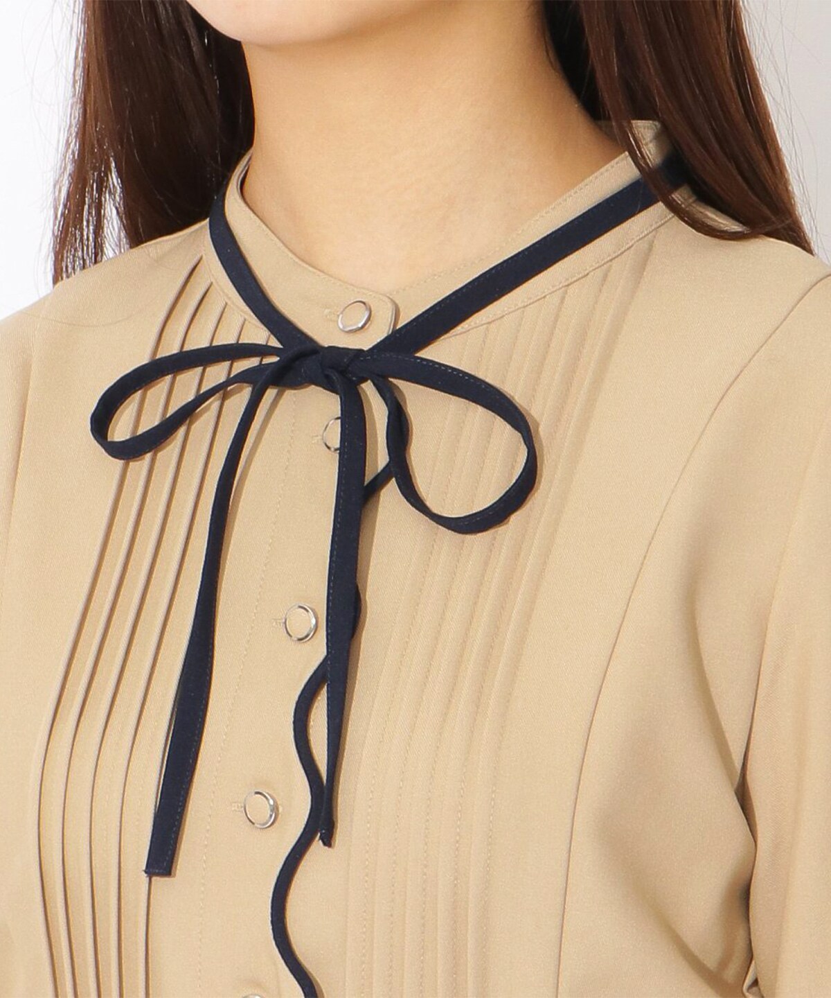 スカラッププリーツワンピース S ベージュ Redyazel 公式オンラインショップ バーンデストローズ