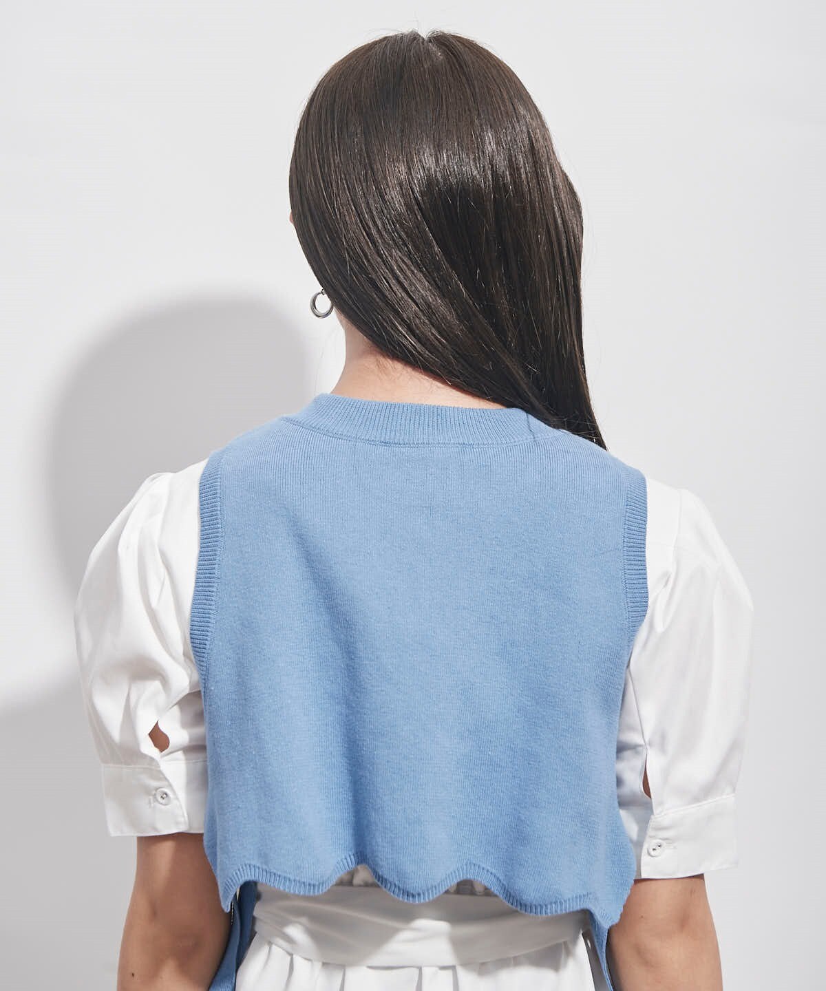 スカラップニットベスト付きワンピース F オフホワイト Redyazel 公式オンラインショップ バーンデストローズ