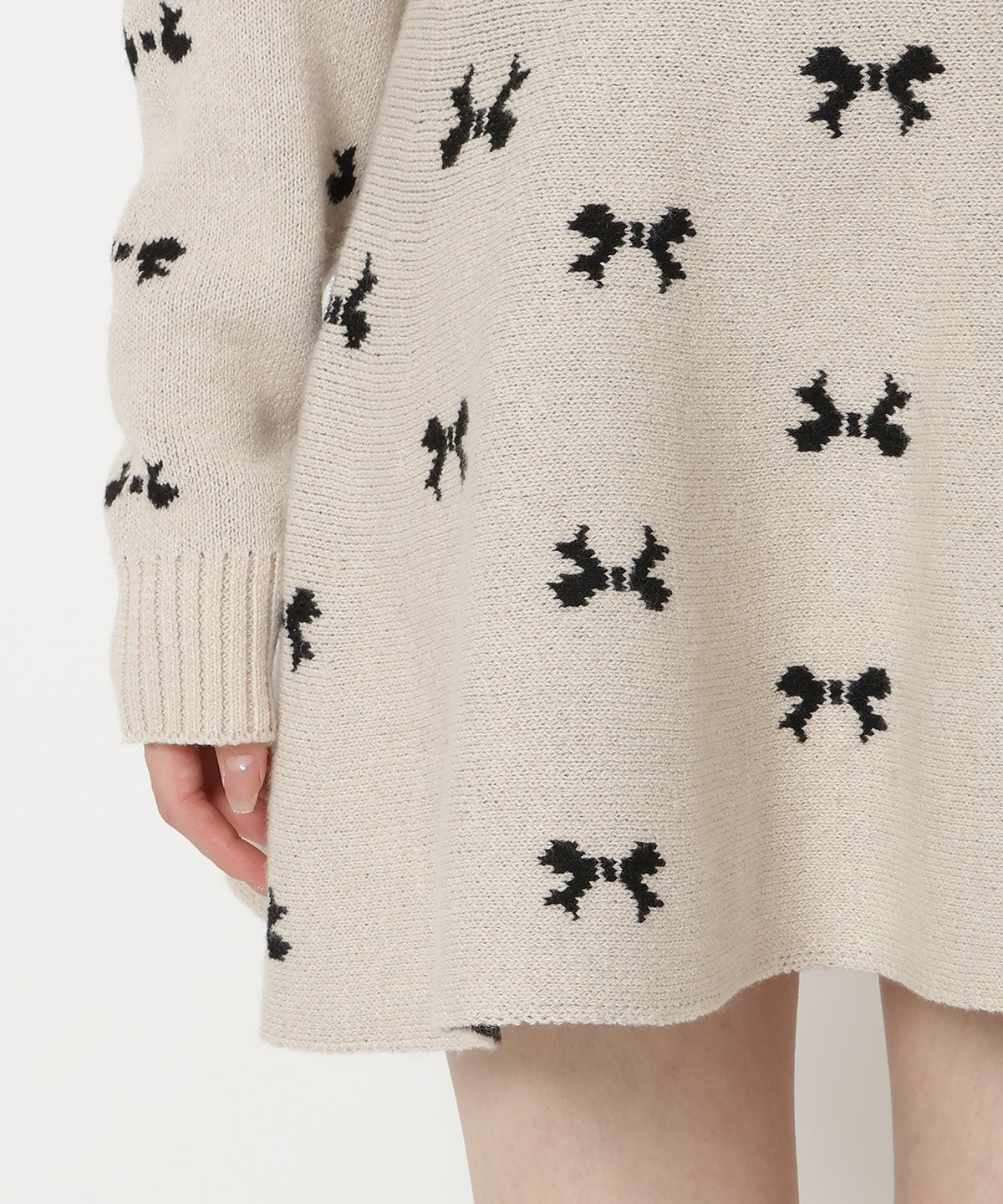 リボンジャガードニットスカート