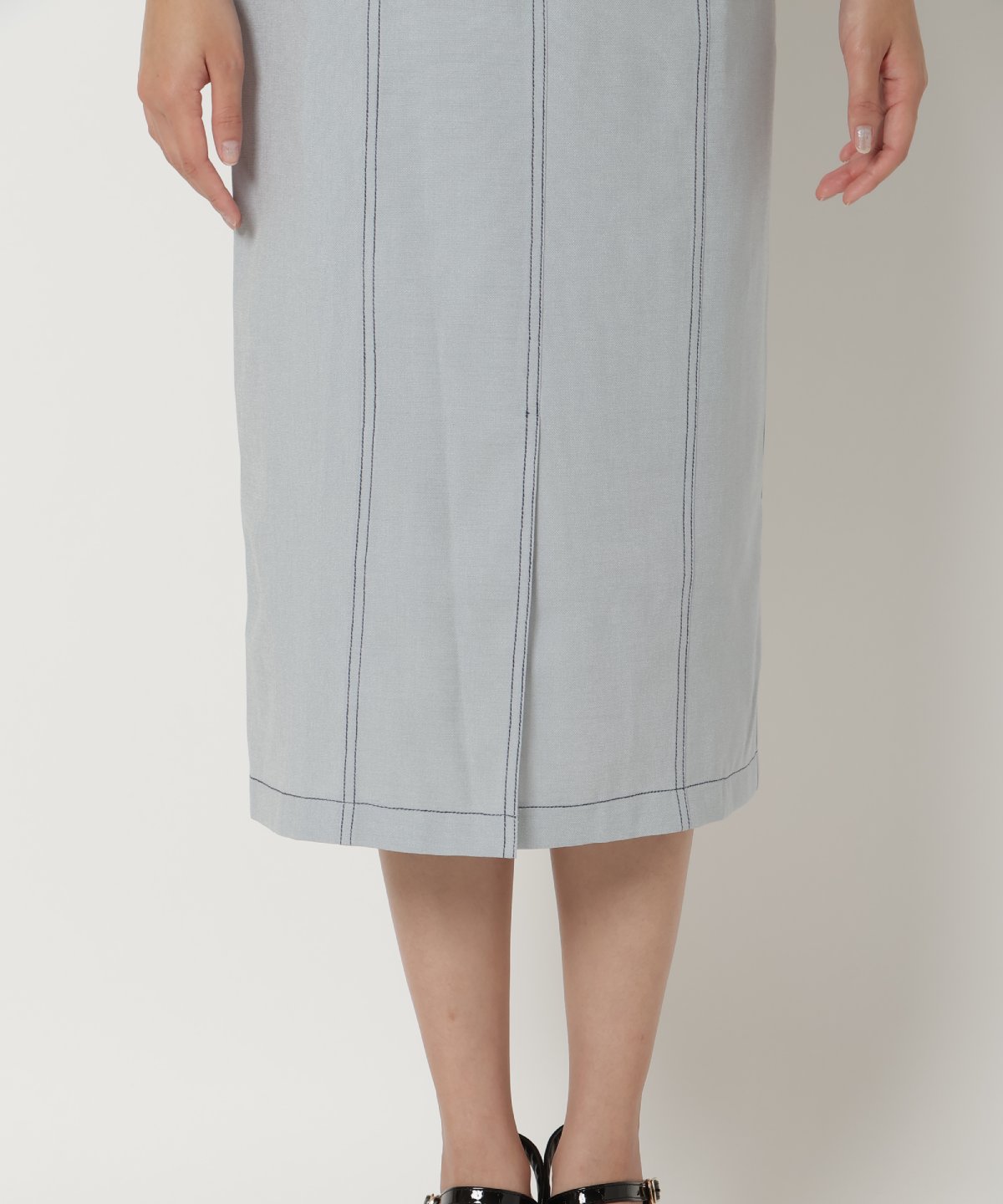 配色ステッチタイトスカート