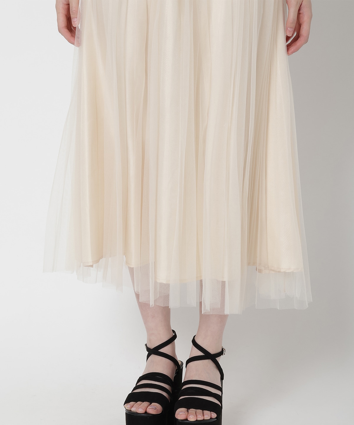切り替えプリーツスカート