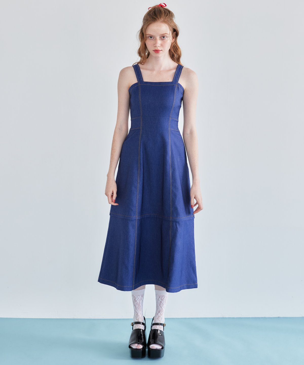 2WAYレングス】デニムライクワンピース＆ショートジャケット  