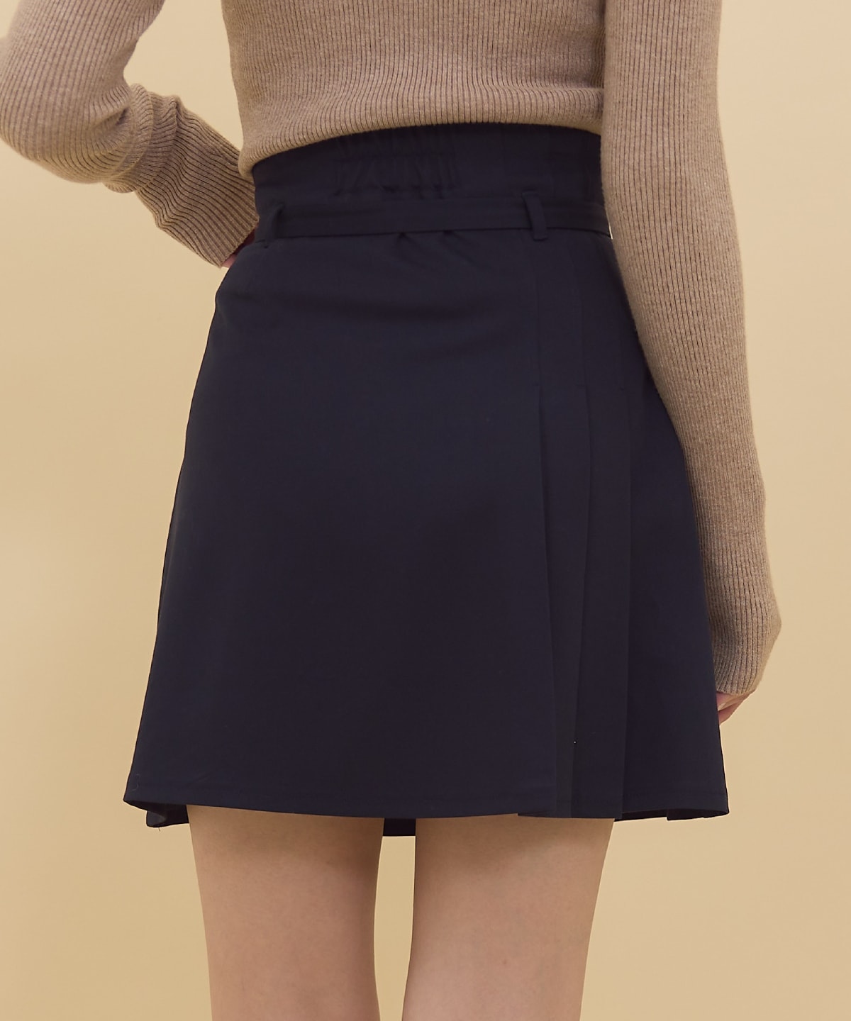 ハイウエストアシメプリーツミニスカート