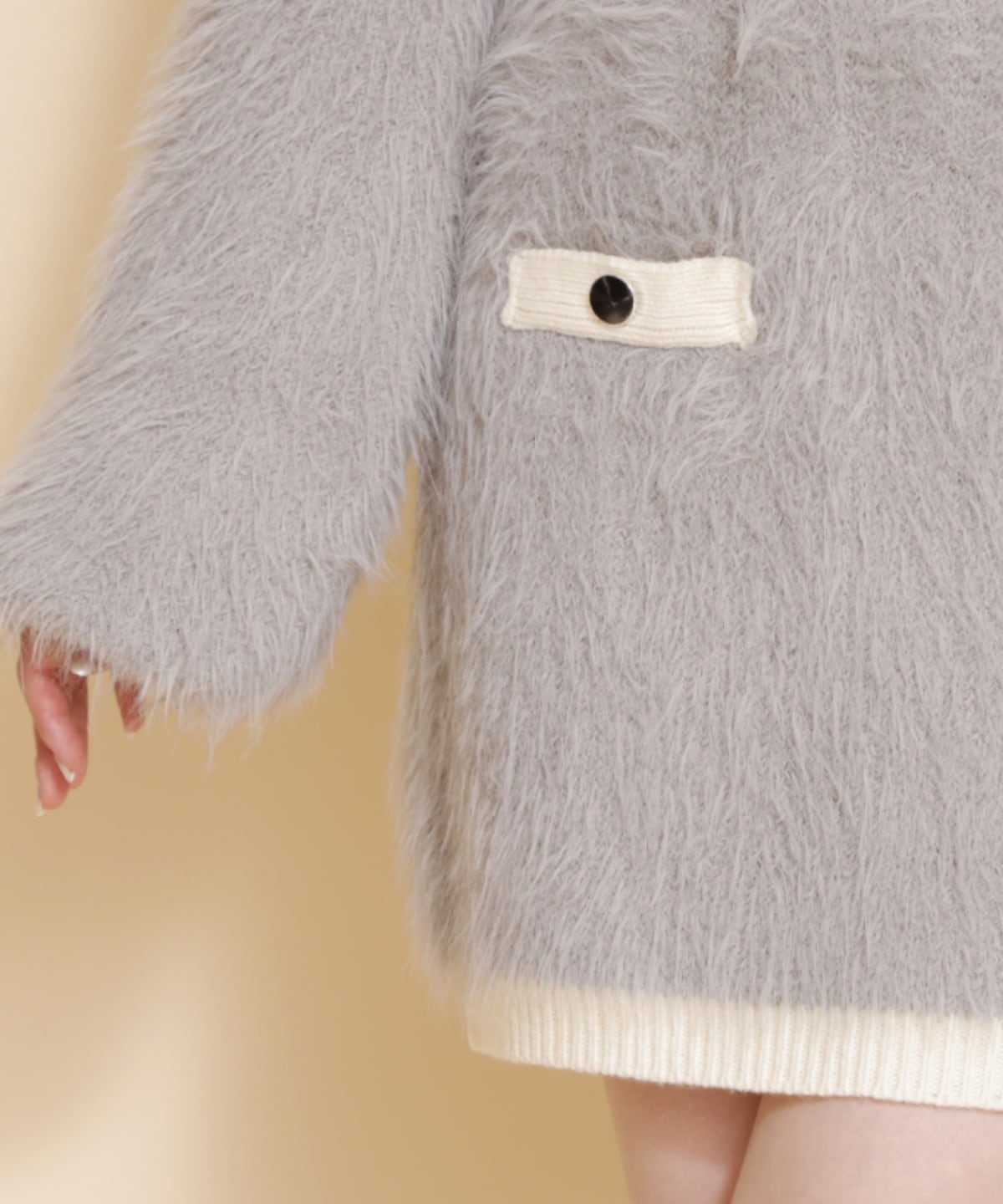 【セットアップ可能】シャギーニットミニスカート