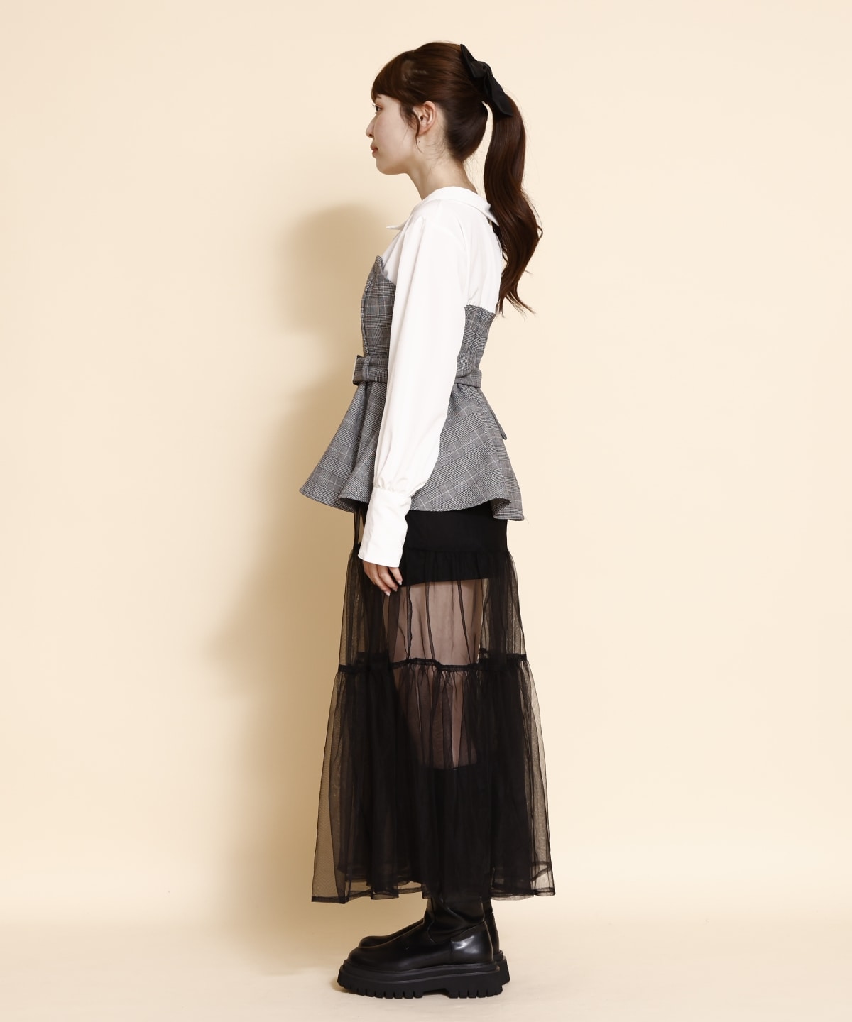 シャツドッキングベアワンピース