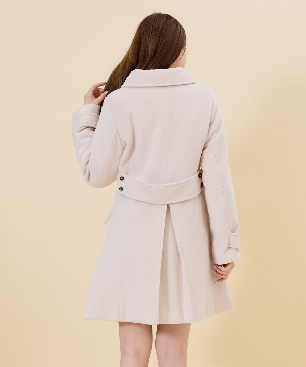 ウールライクダブルミドルコート