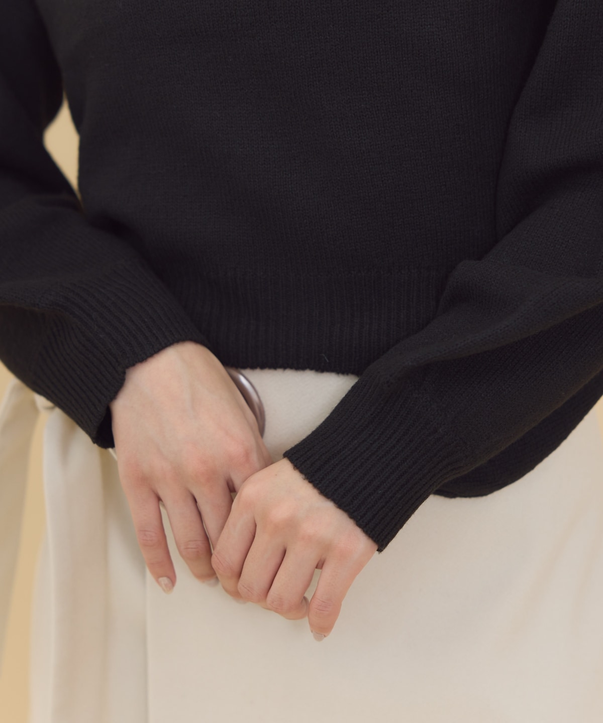 ワンショルリボンレースニット