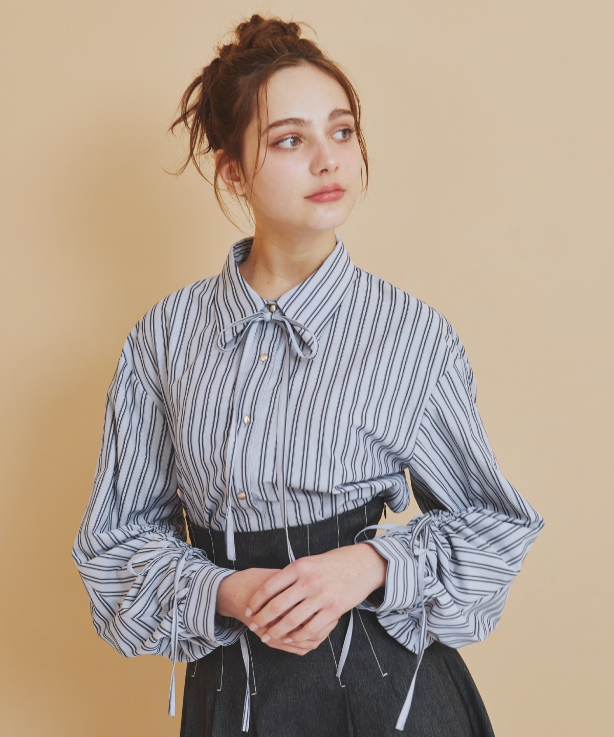 ドロストストライプシャツ