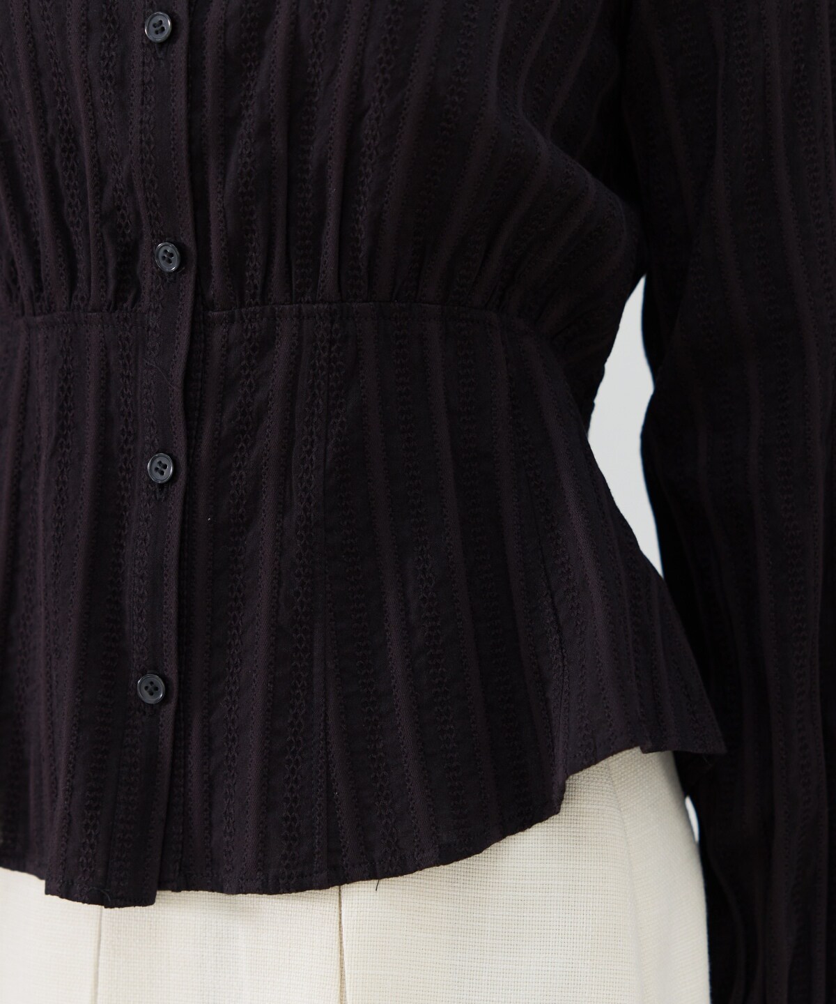 フレアペプラムシャツ