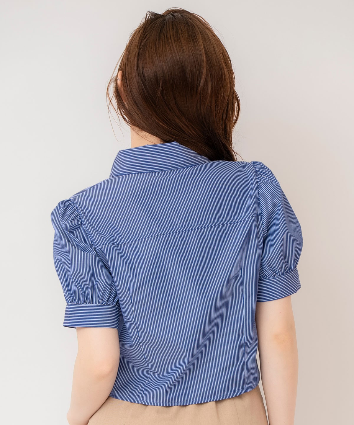 ビジューロゴシャツブラウス