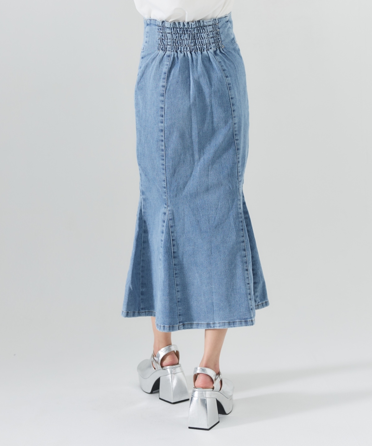 フロントジップデニムマーメイドスカート