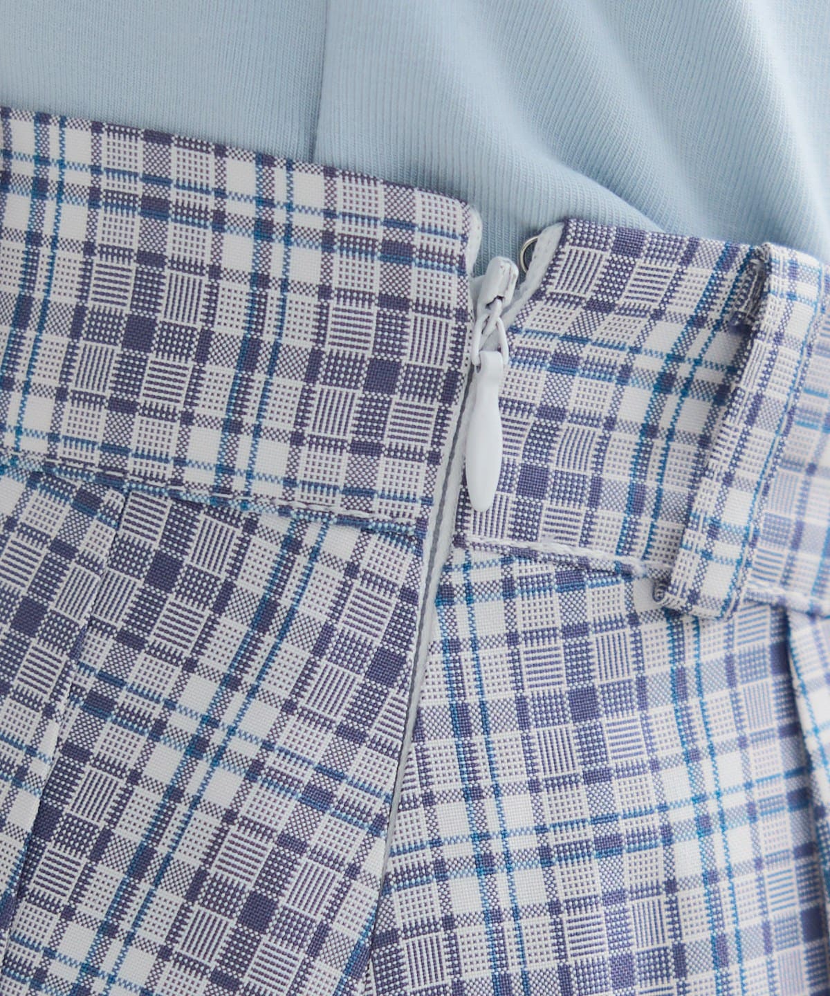 フロントボタンチェックミニスカート