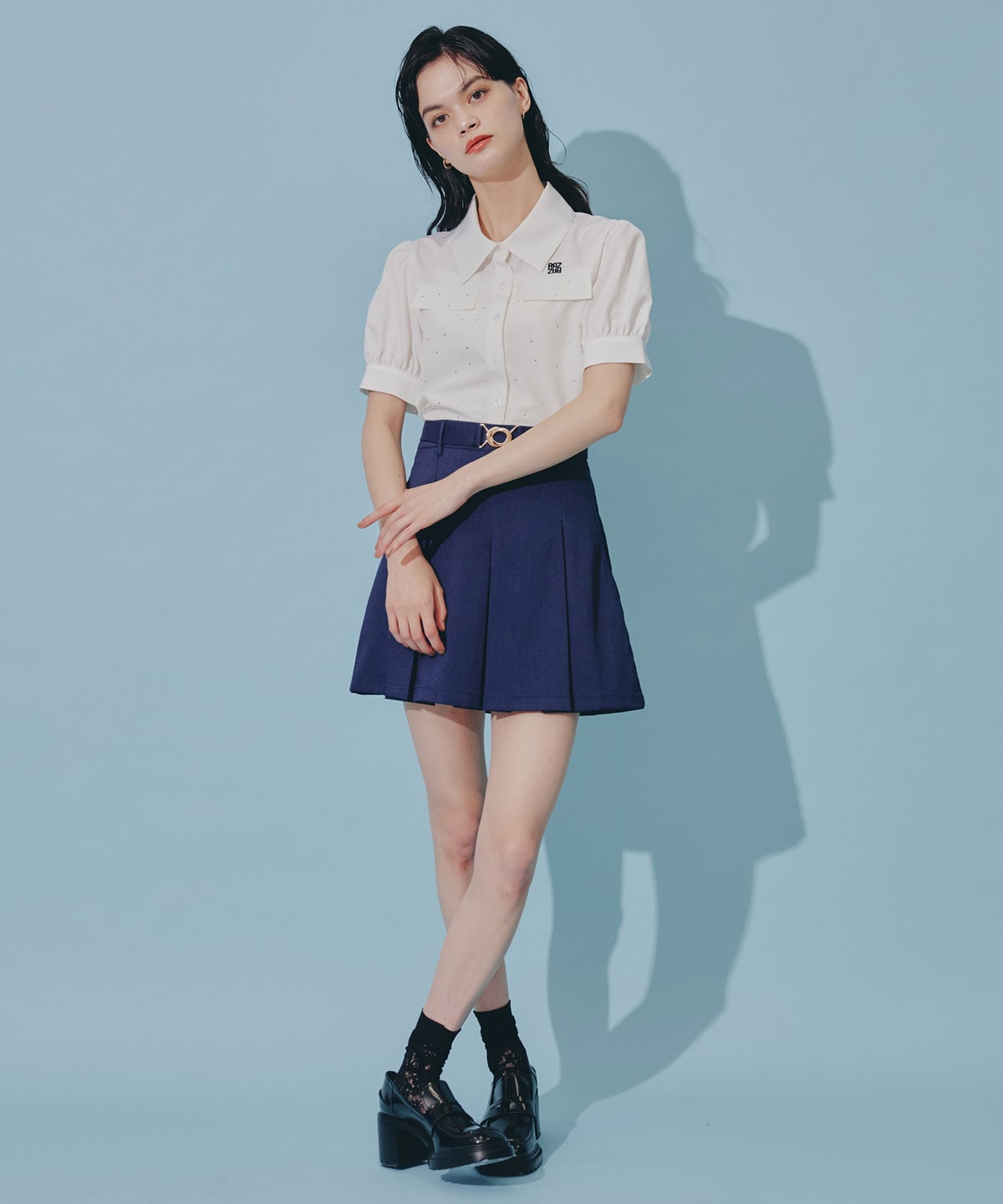 ウエストマークボックスプリーツスカート