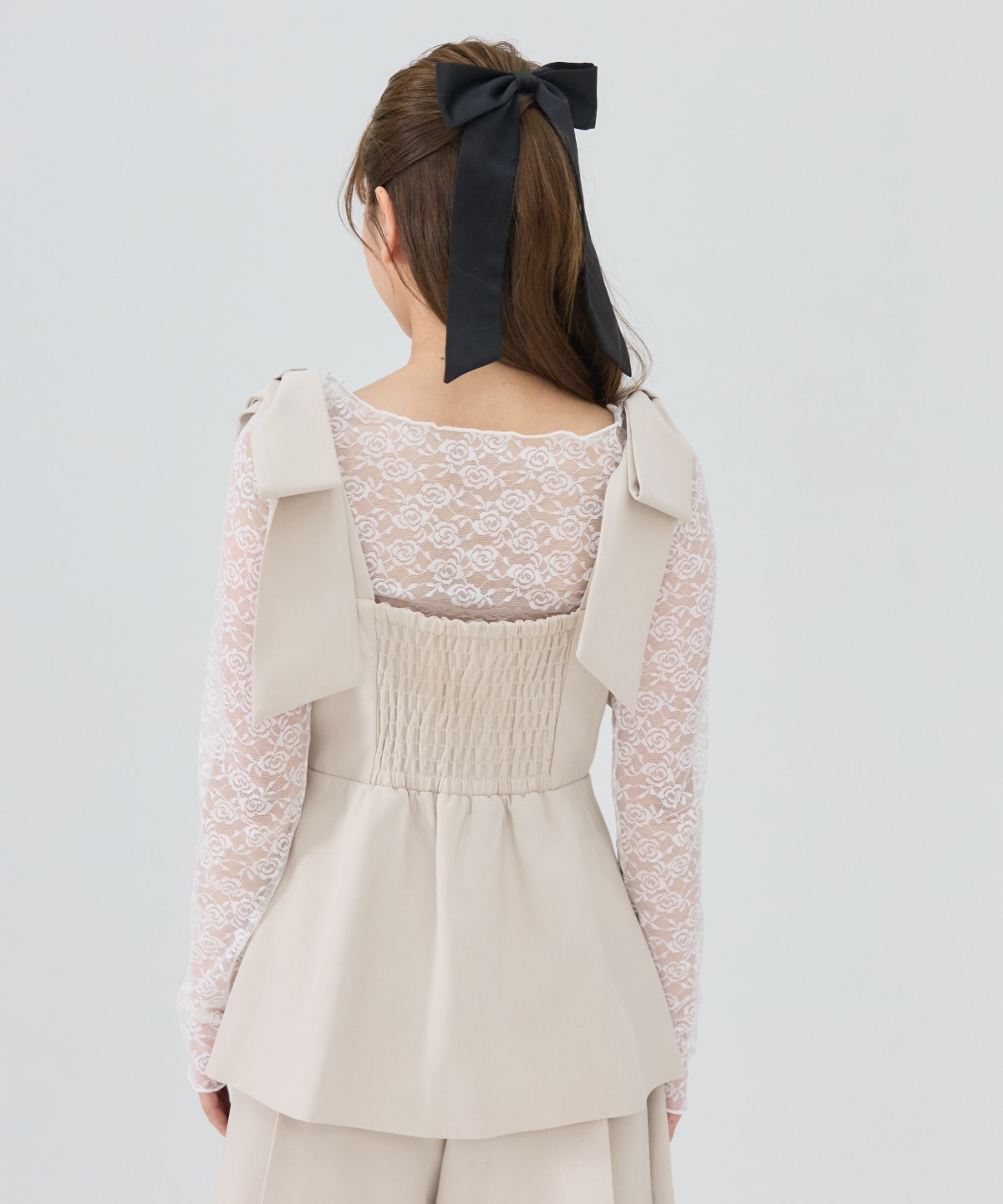 【セットアップ可能】リボンショルダービスチェ