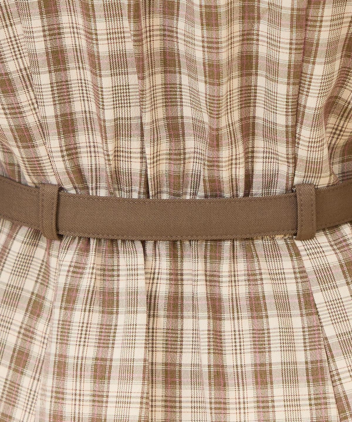 チェックバイカラーミニシャツワンピース