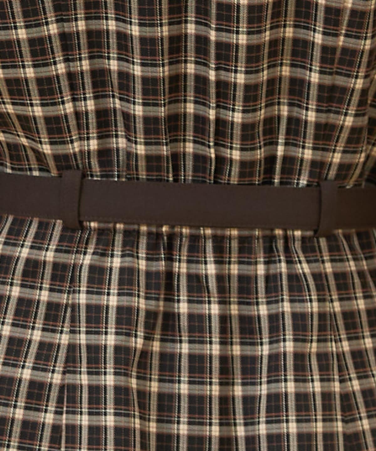 チェックバイカラーミニシャツワンピース