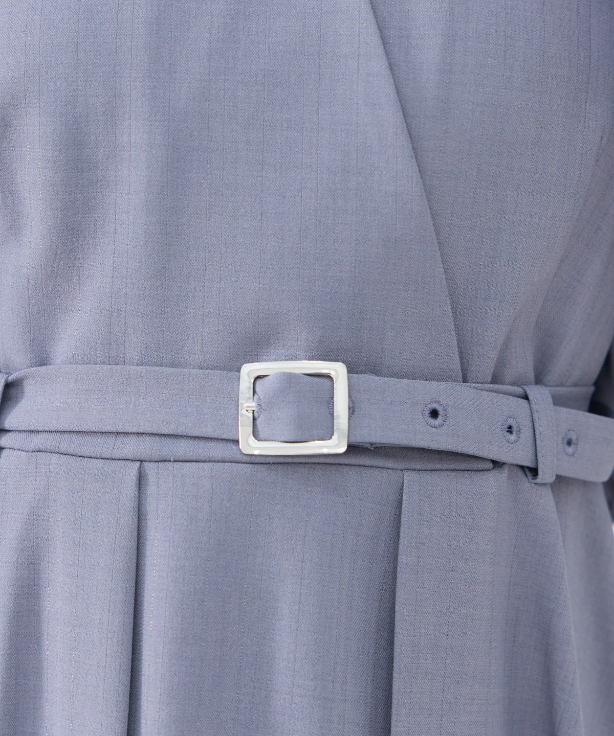 シャドウラメストライプカシュクールワンピース