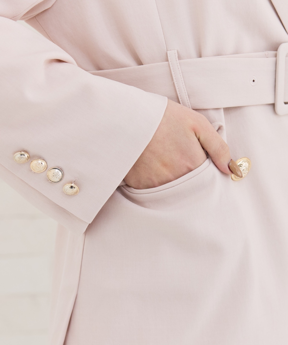 【セットアップ可能】ベルテッドダブルジャケット