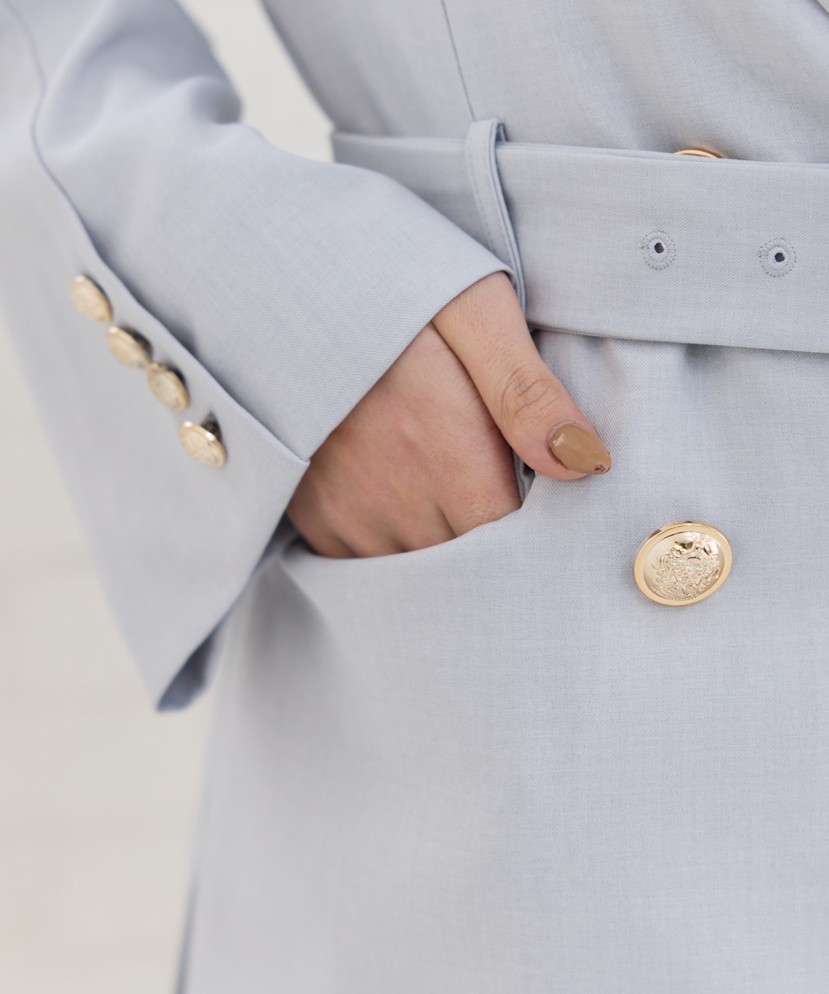 【セットアップ可能】ベルテッドダブルジャケット