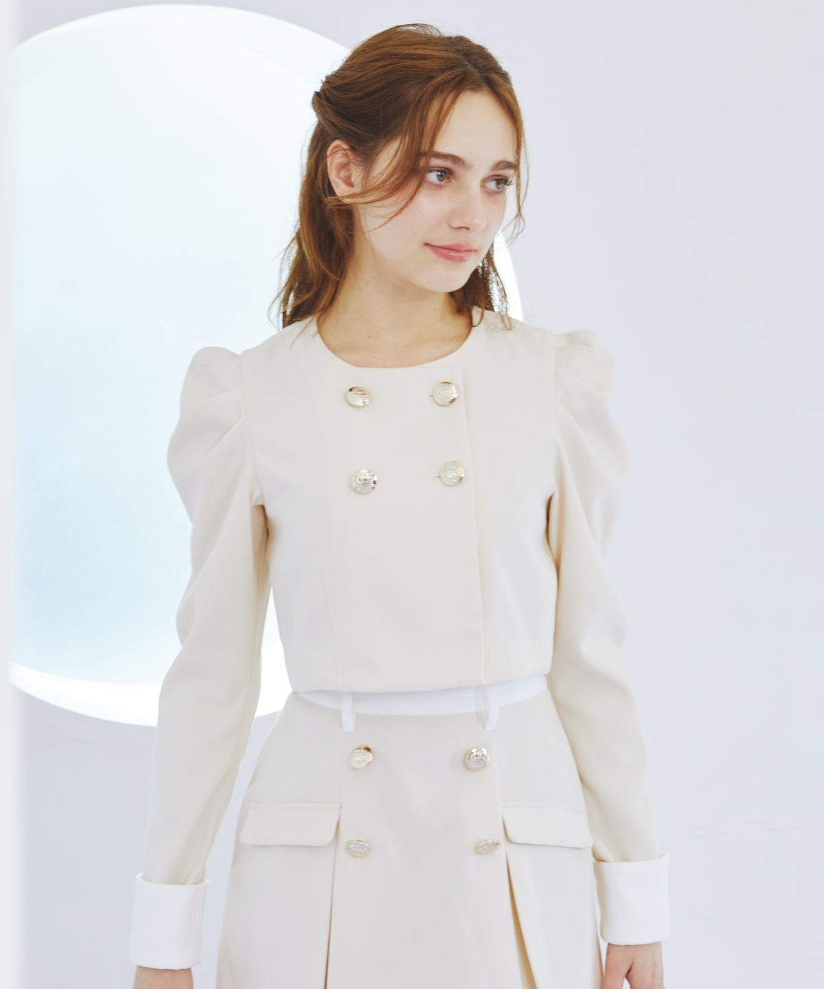 【セットアップ可能】ダブルボタンバイカラージャケット