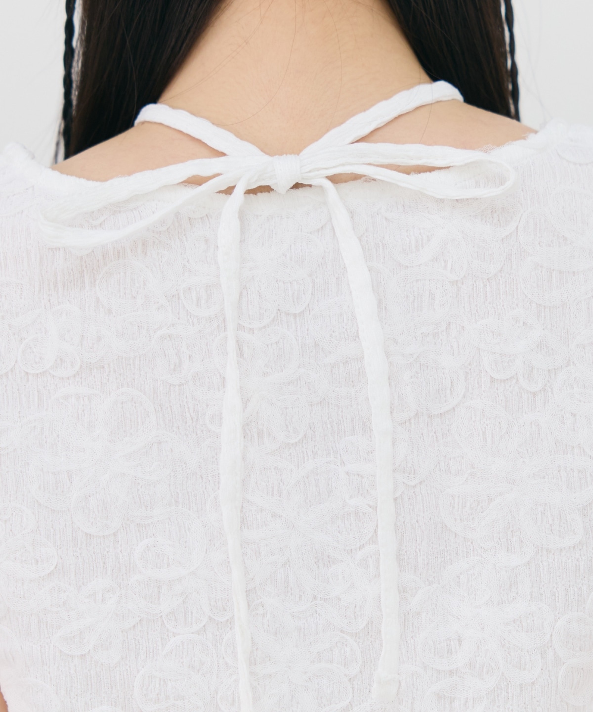 3DフラワーレースコンパクトTシャツ