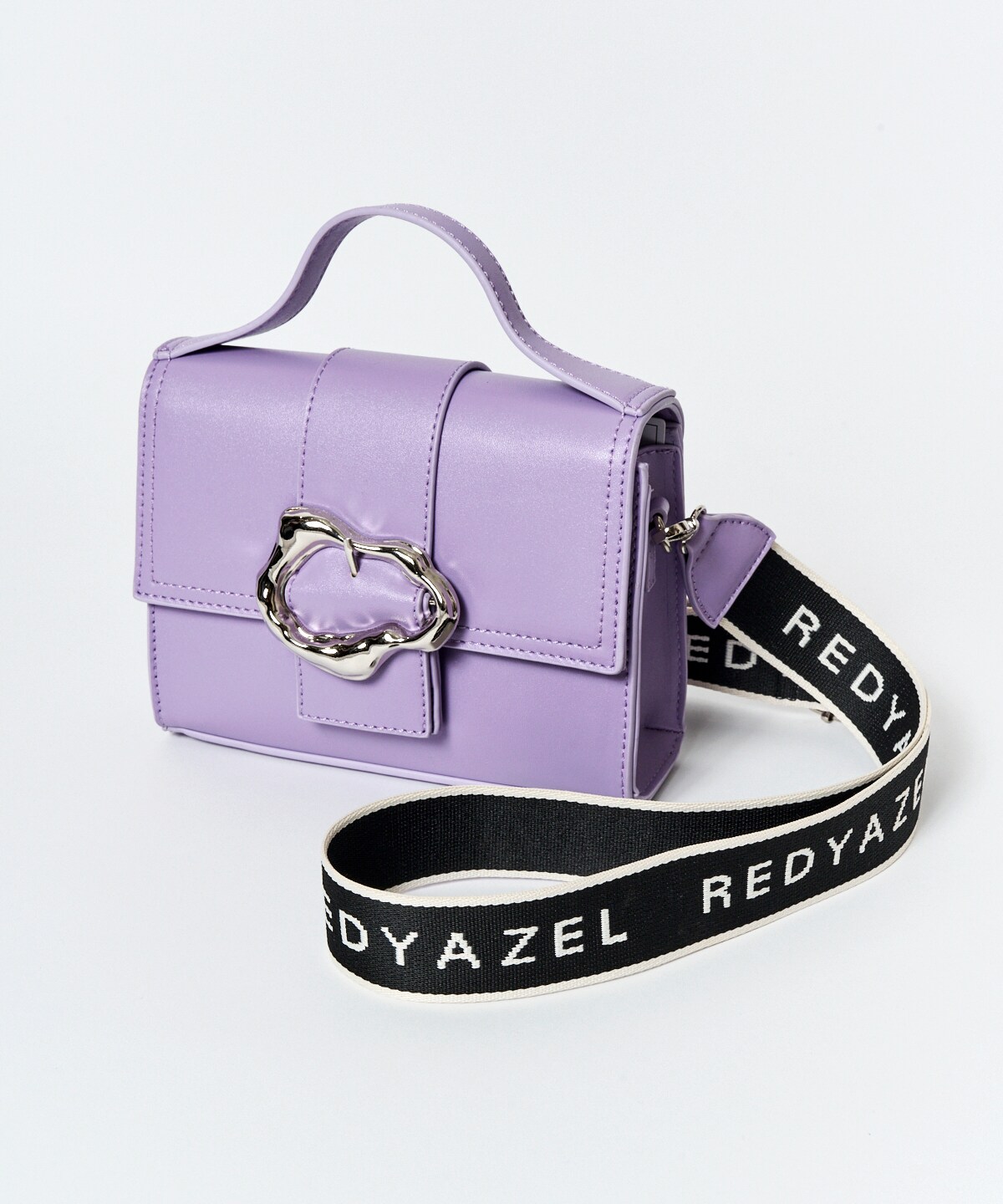 バックルデザインロゴストラップミニバッグ