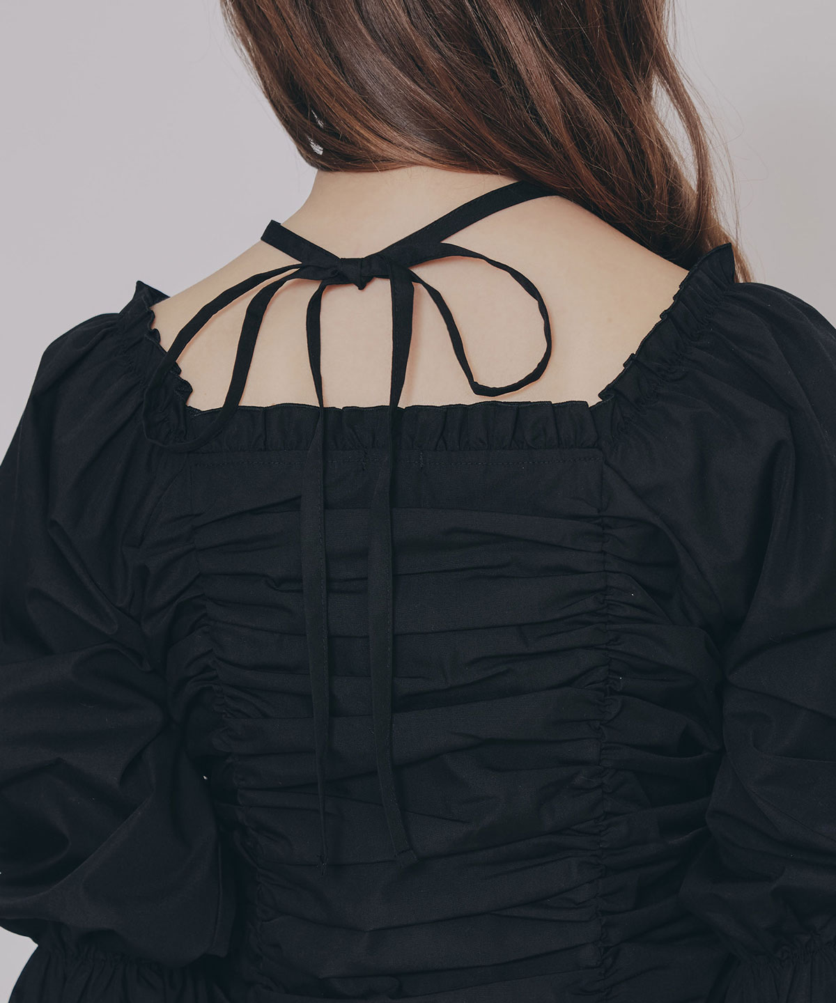 フロントZIPクロスギャザーブラウス