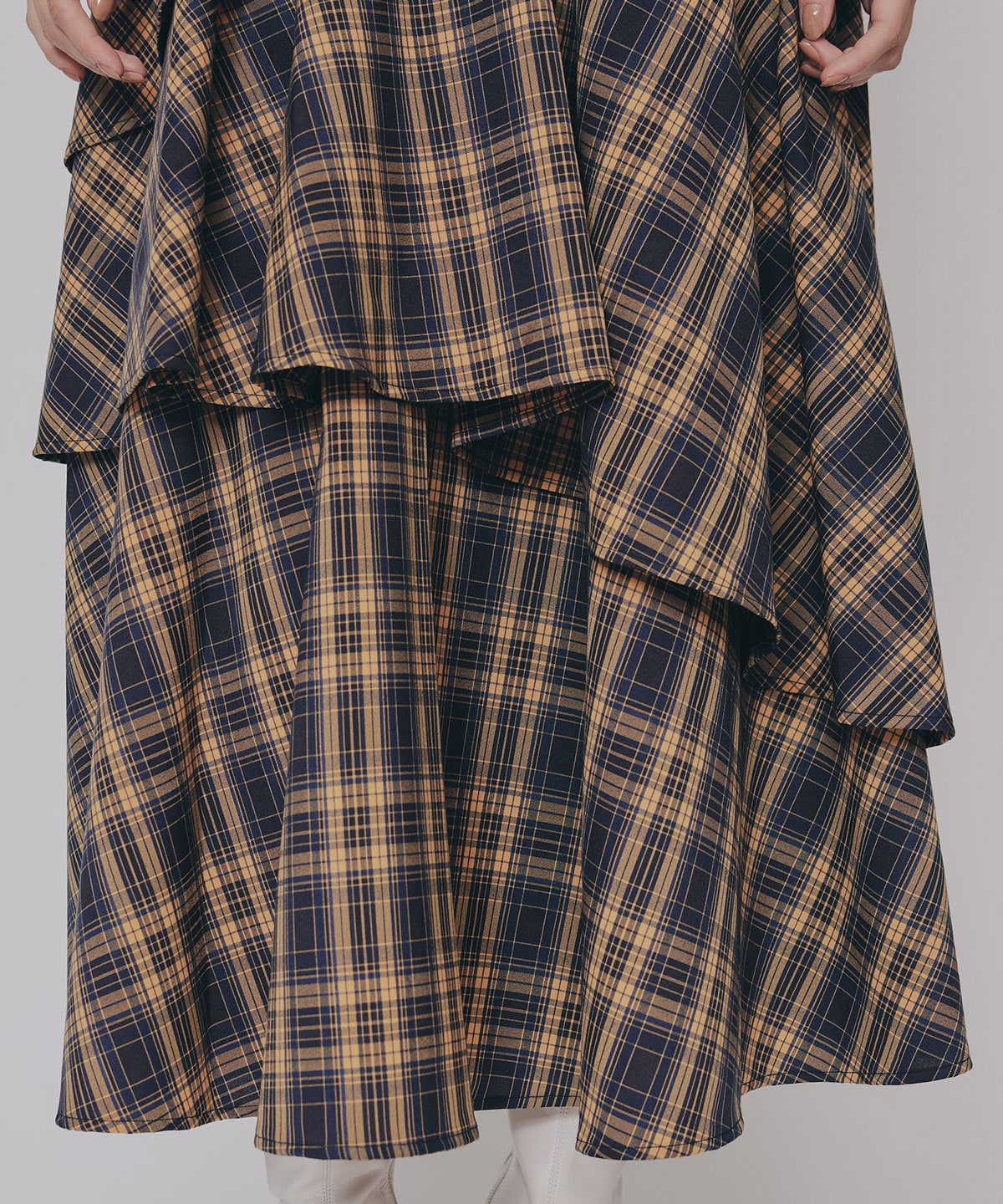 タータンチェックティアードスカート