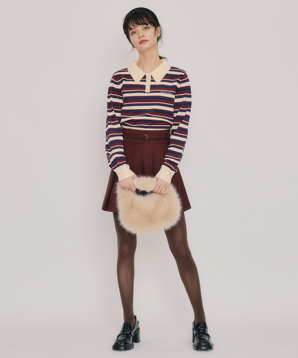 メルトンライクプリーツミニスカート