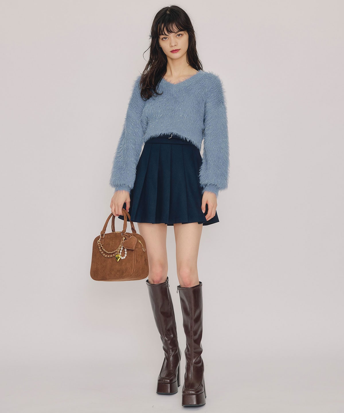 メルトンライクプリーツミニスカート