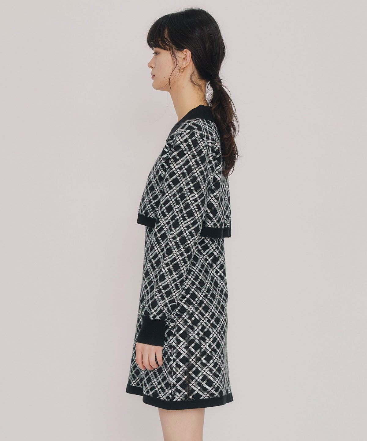 クラシカルニットカーディガン×キャミソールニットワンピースセットアップ