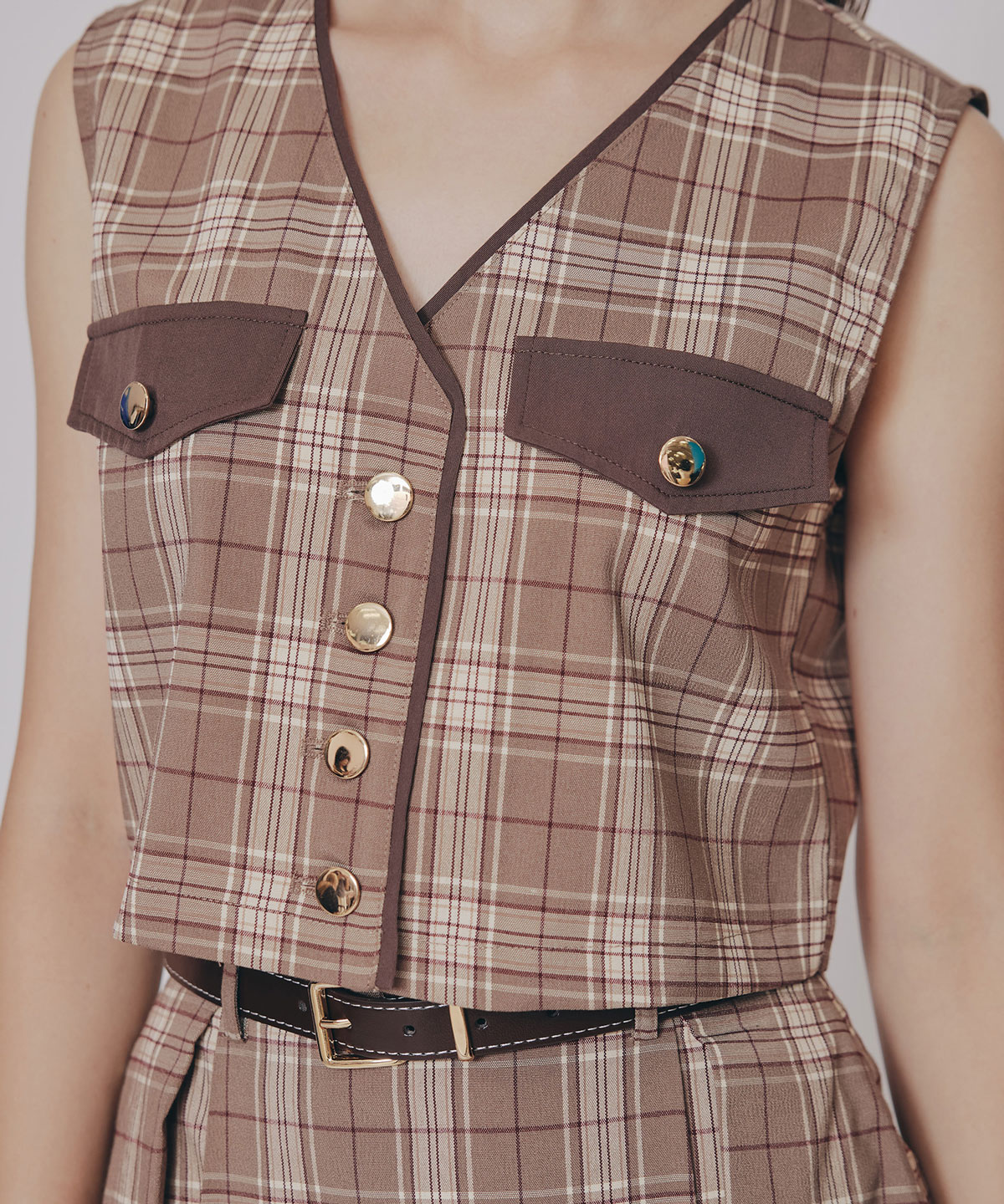 クラシカルチェックベスト&フレアスカートセットアップ