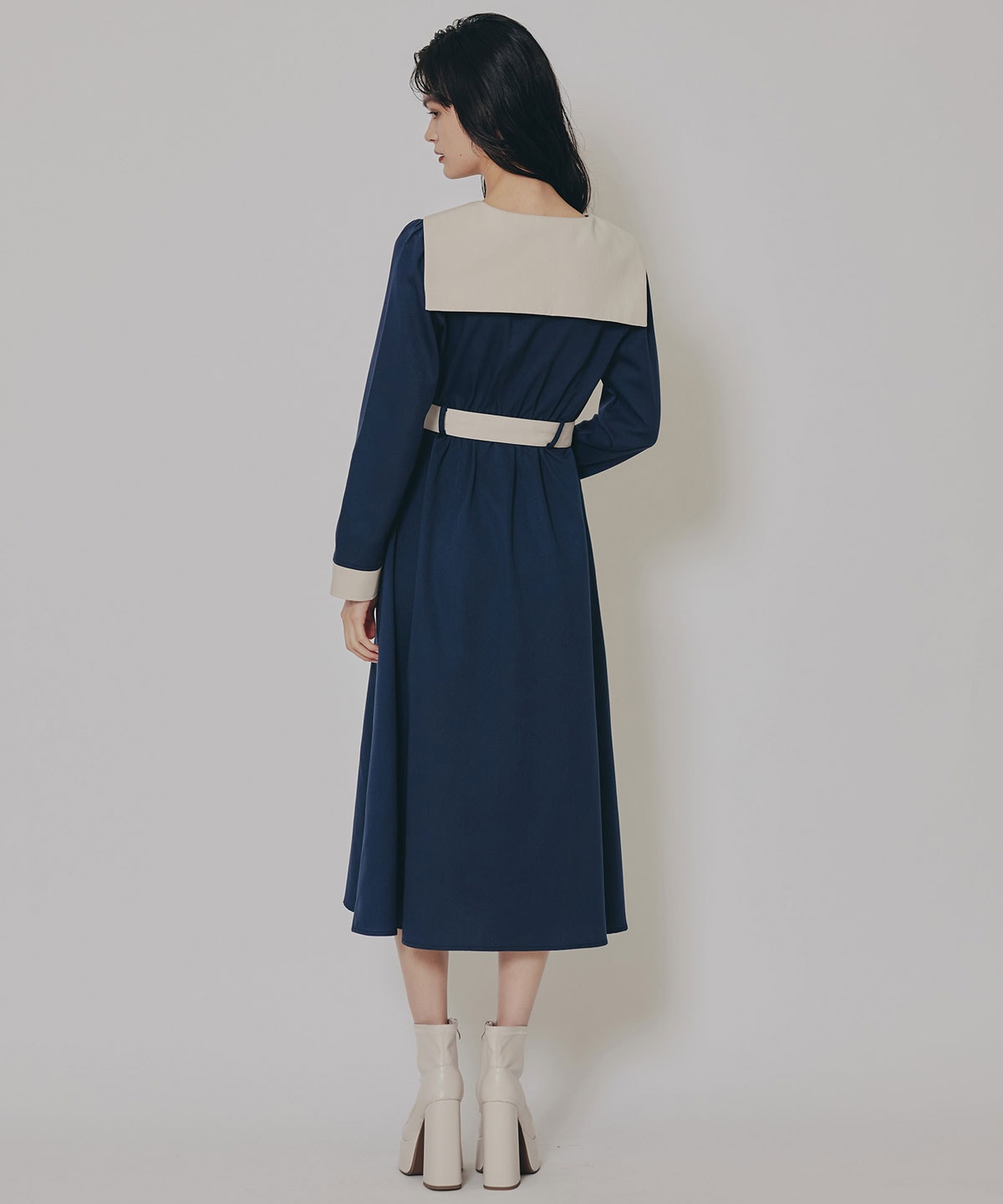 BIGセーラーカラーロングワンピース