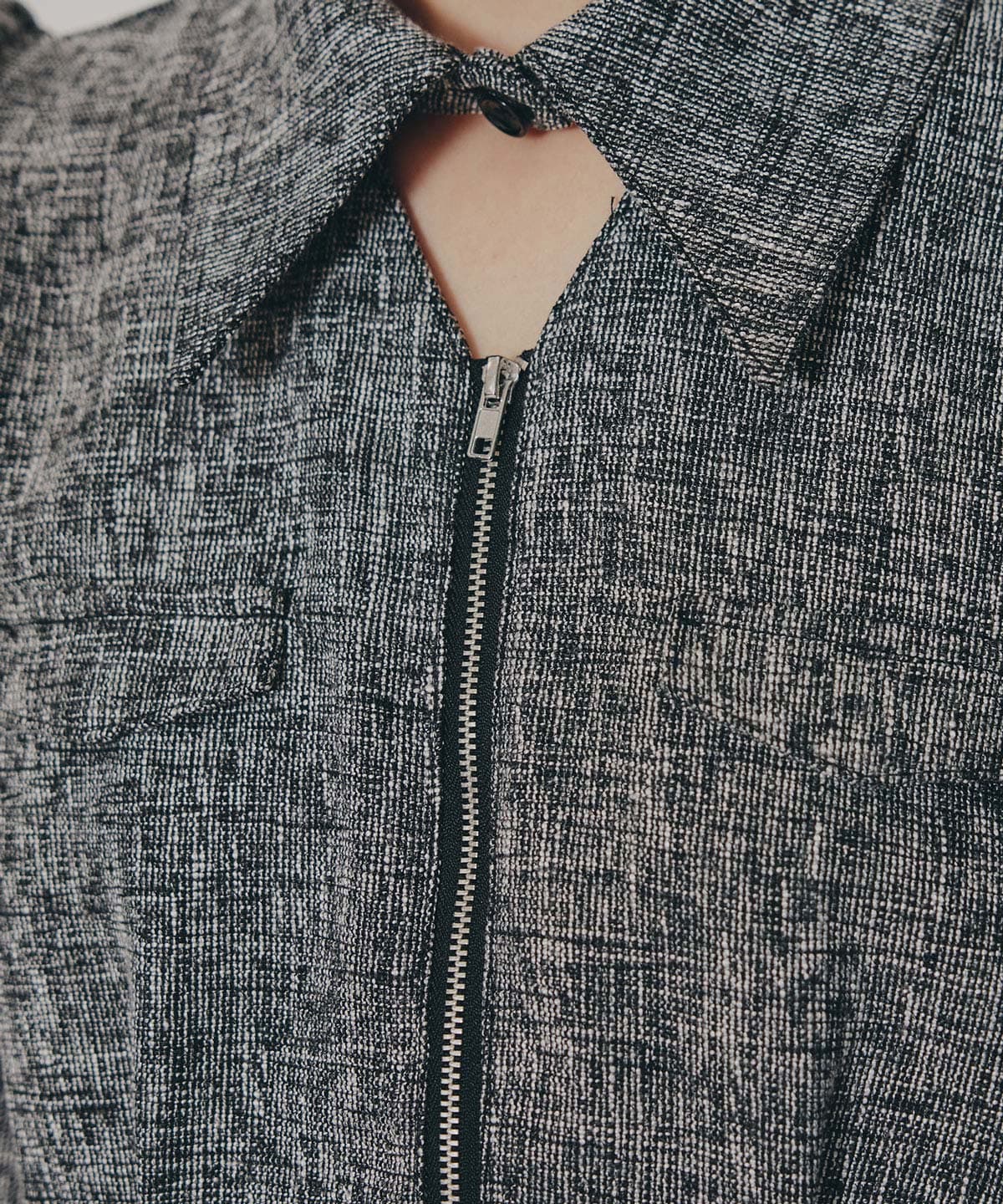 カラーミックスフロントZIPワンピース