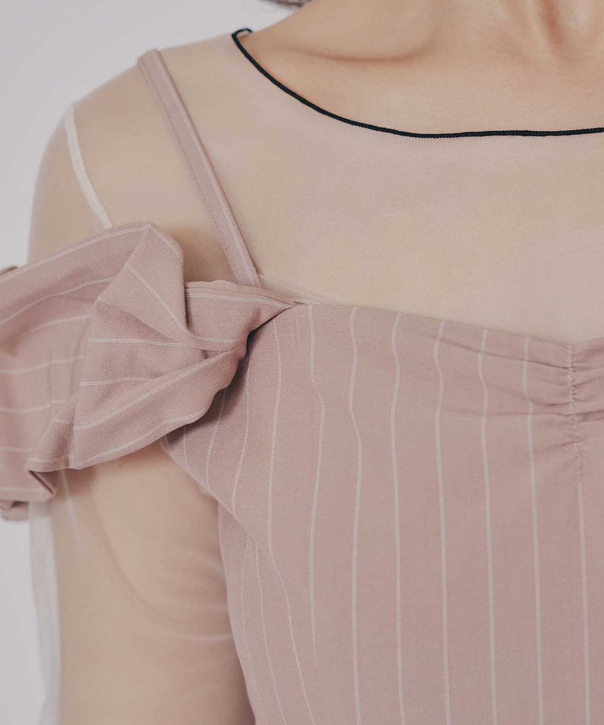 ストライプ2WAYフレアミニワンピース