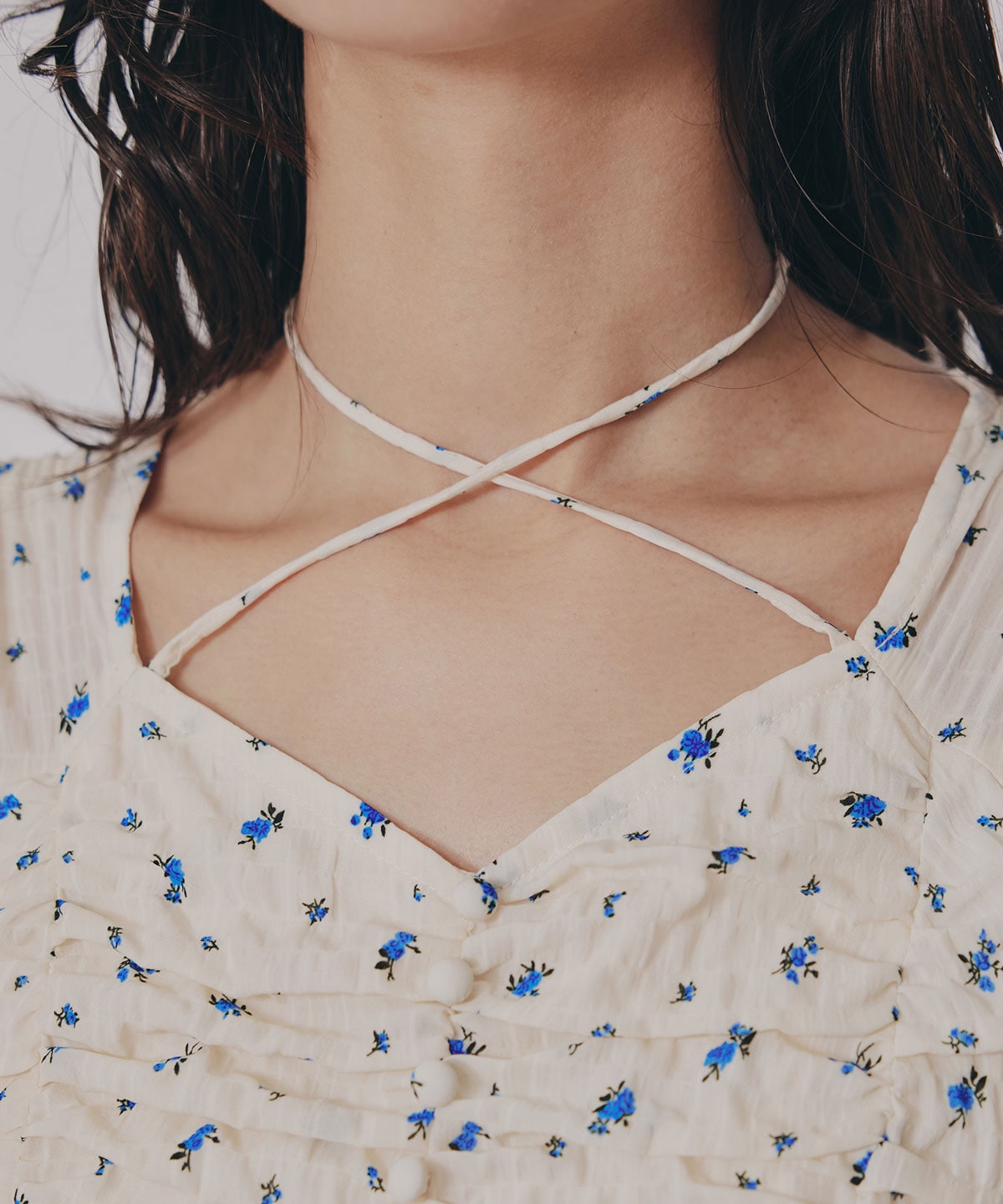 ミニフラワーイレヘムロングワンピース