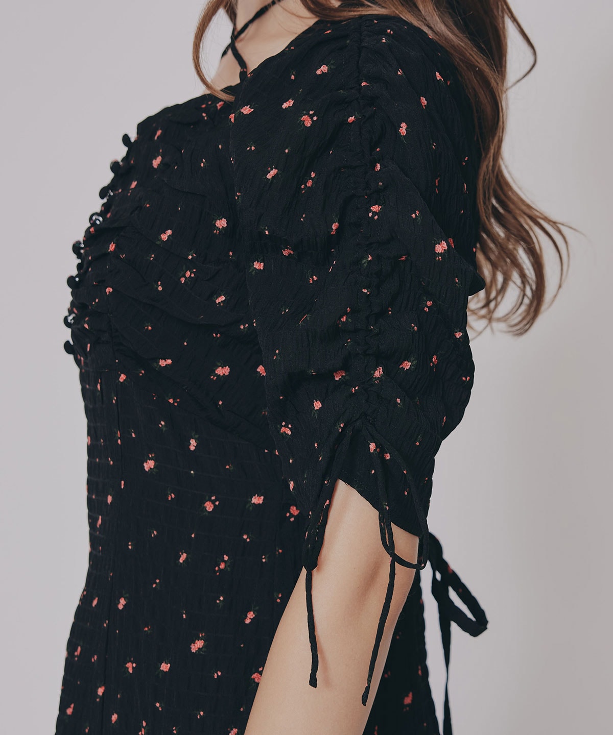 ミニフラワーイレヘムロングワンピース