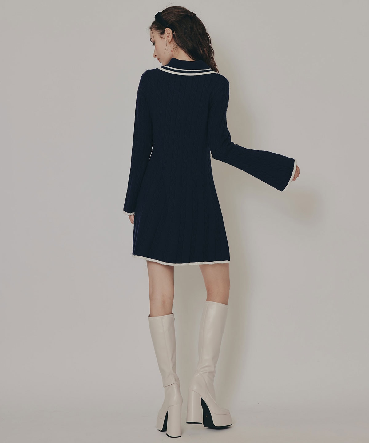 ラインケーブルミニニットワンピース