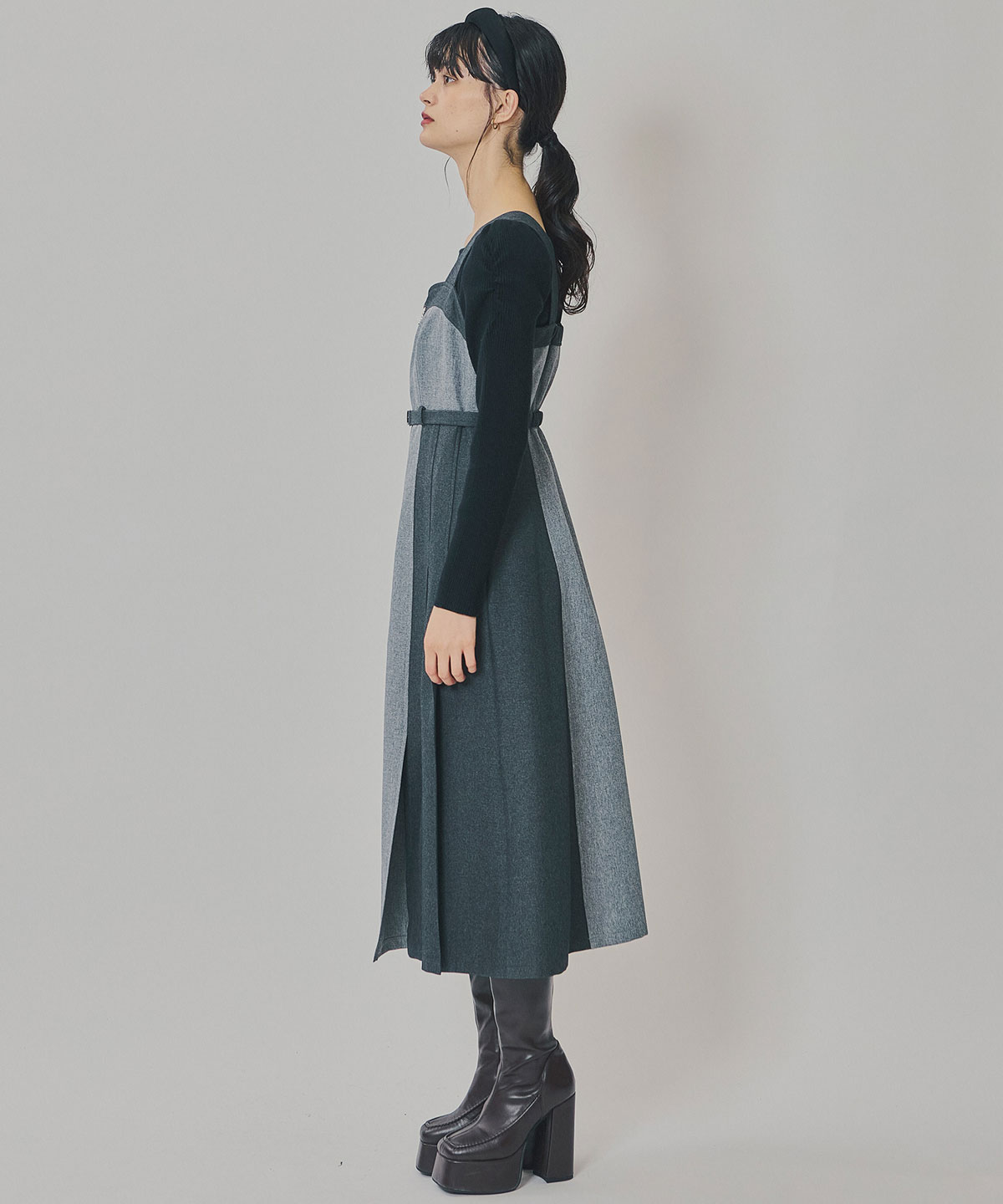 フロントジップバイカラージャンスカ