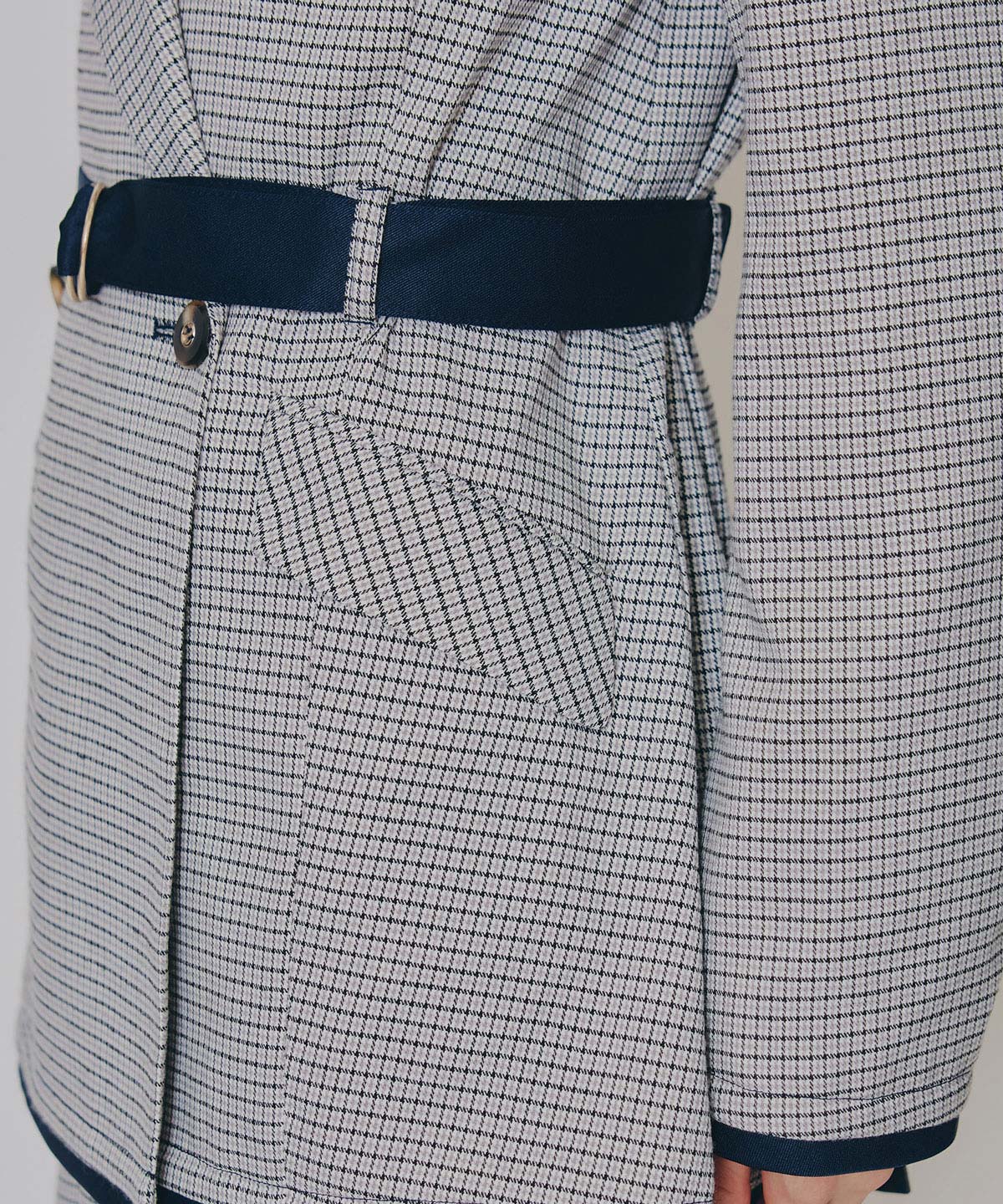 【セットアップ可能】グレンチェックダブルジャケット