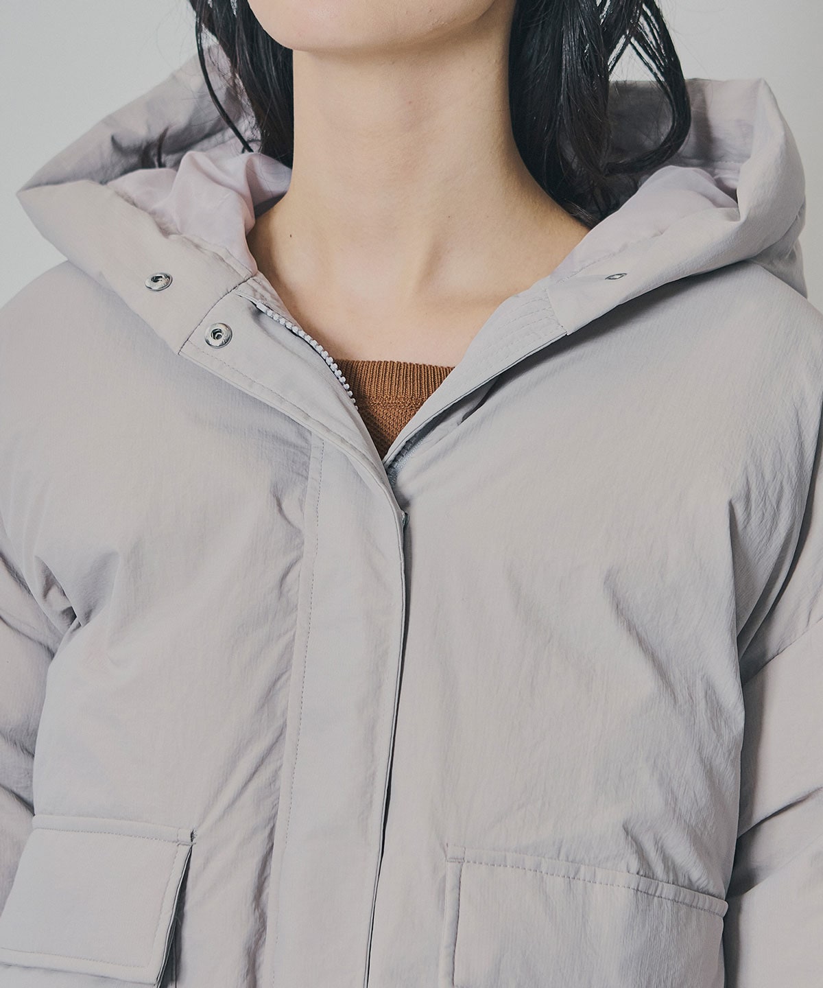 フラップポケットファイバーダウンジャケット