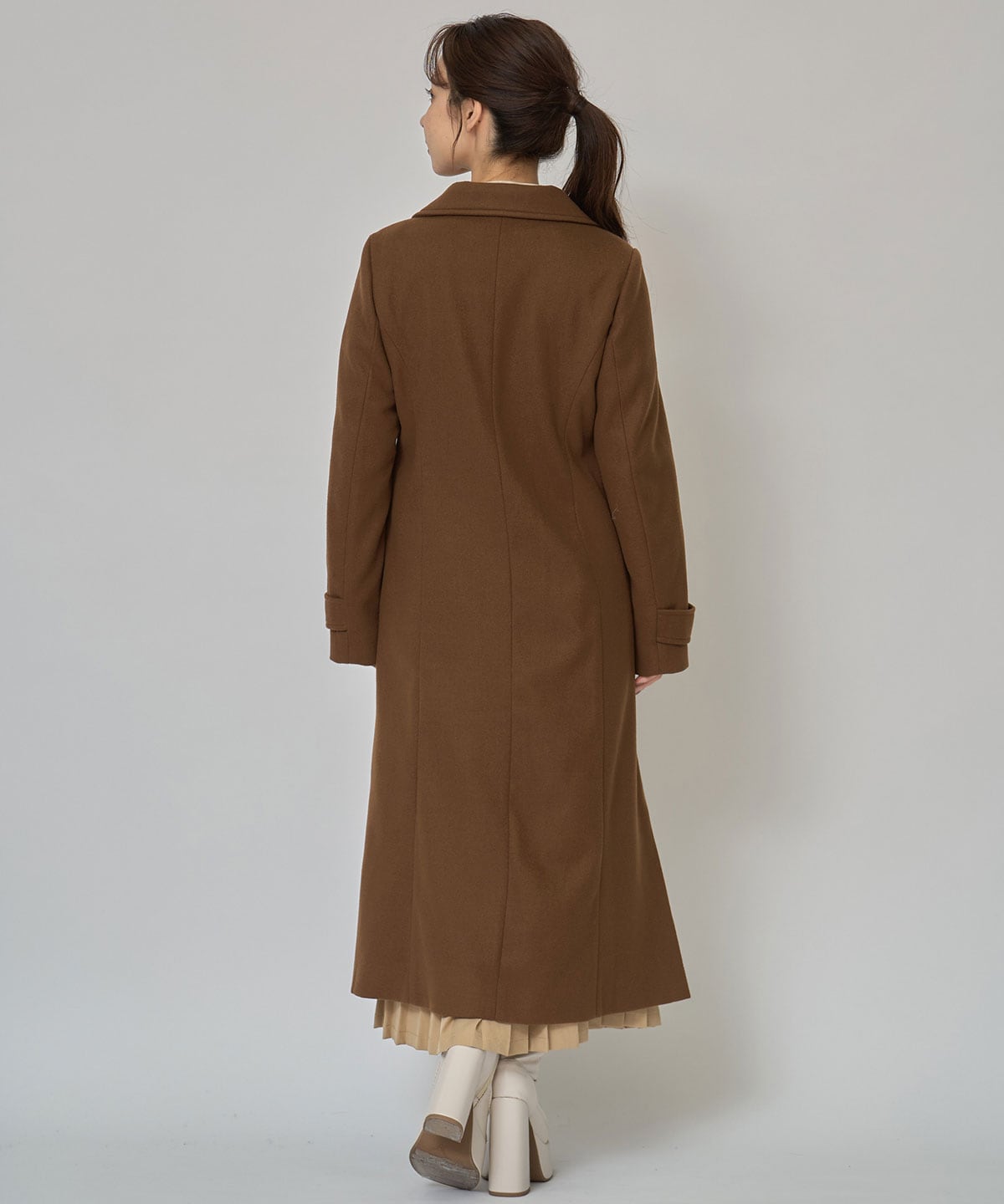 バイカラースリムチェスターコート