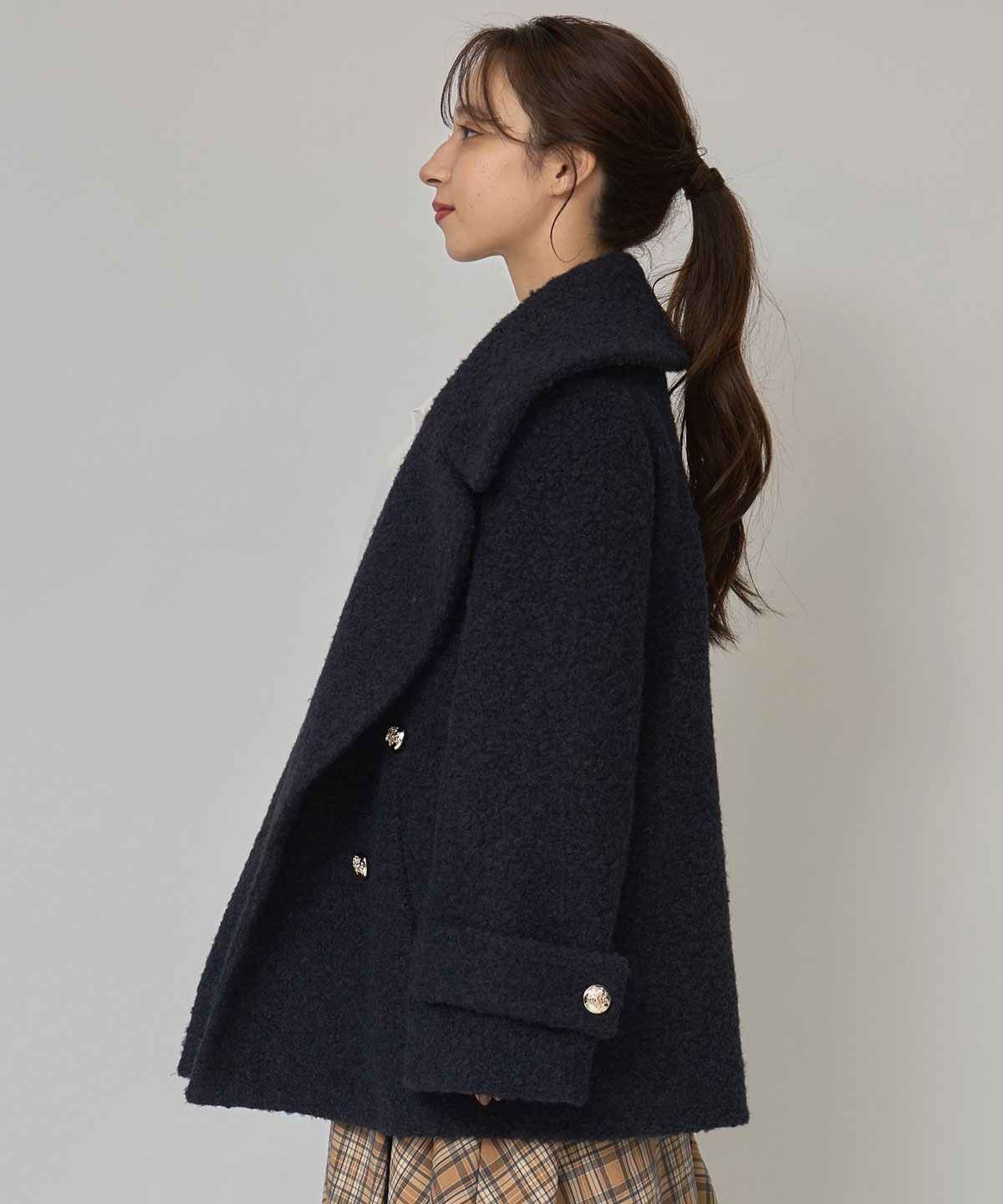 ボアダブルミドルコート