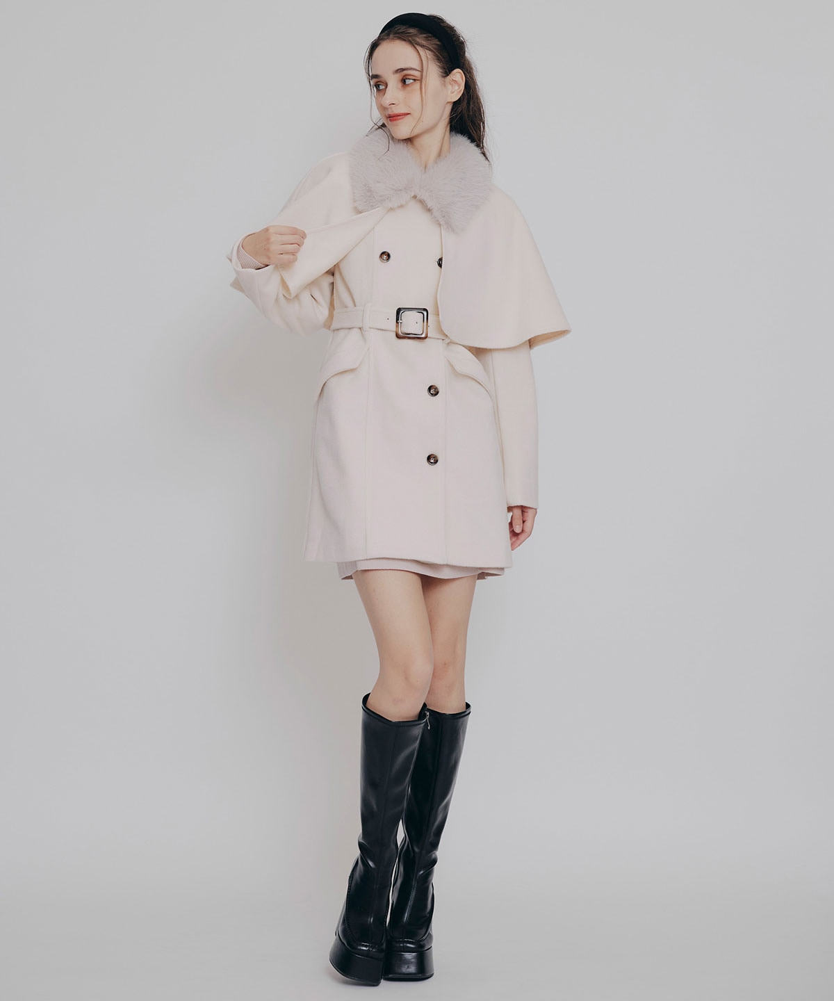 マルチWAYケープファーショートコート