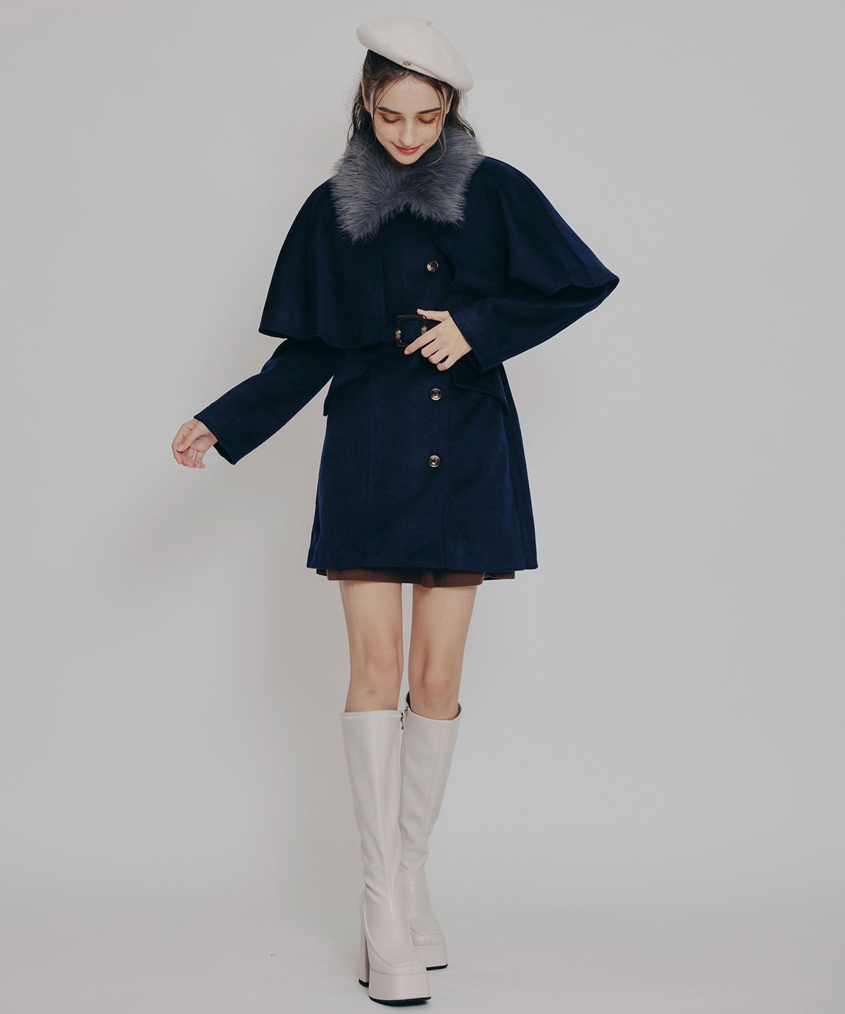 マルチWAYケープファーショートコート