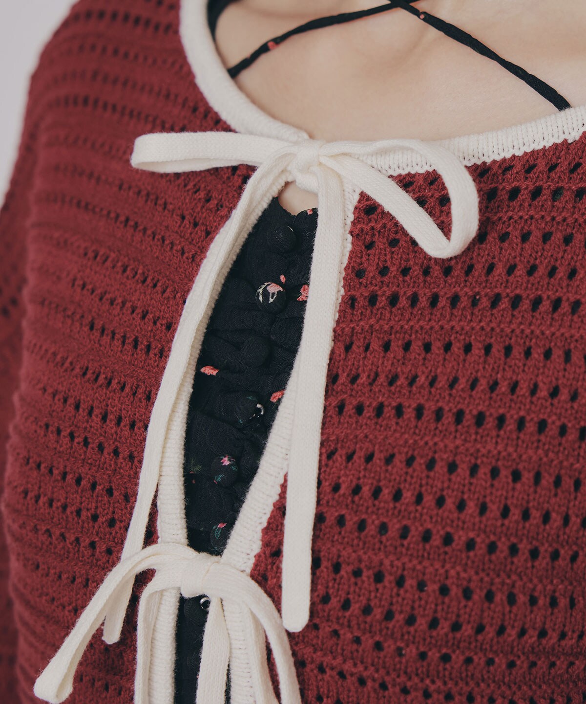 リボンニットカーディガン