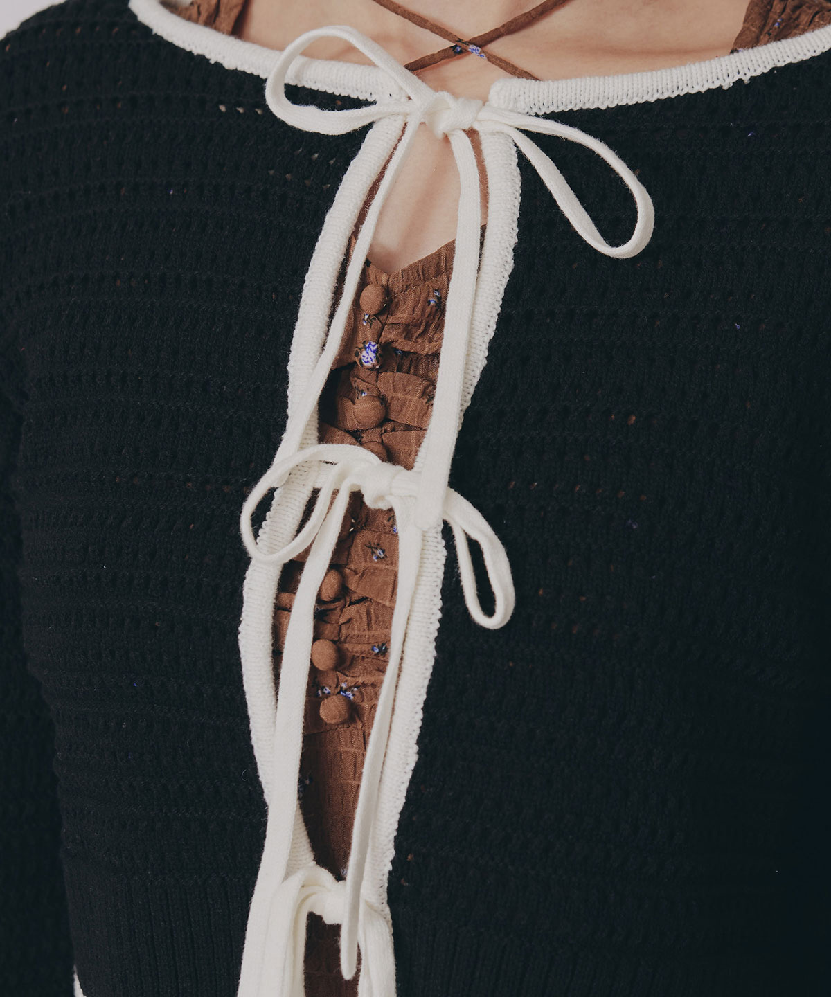 リボンニットカーディガン