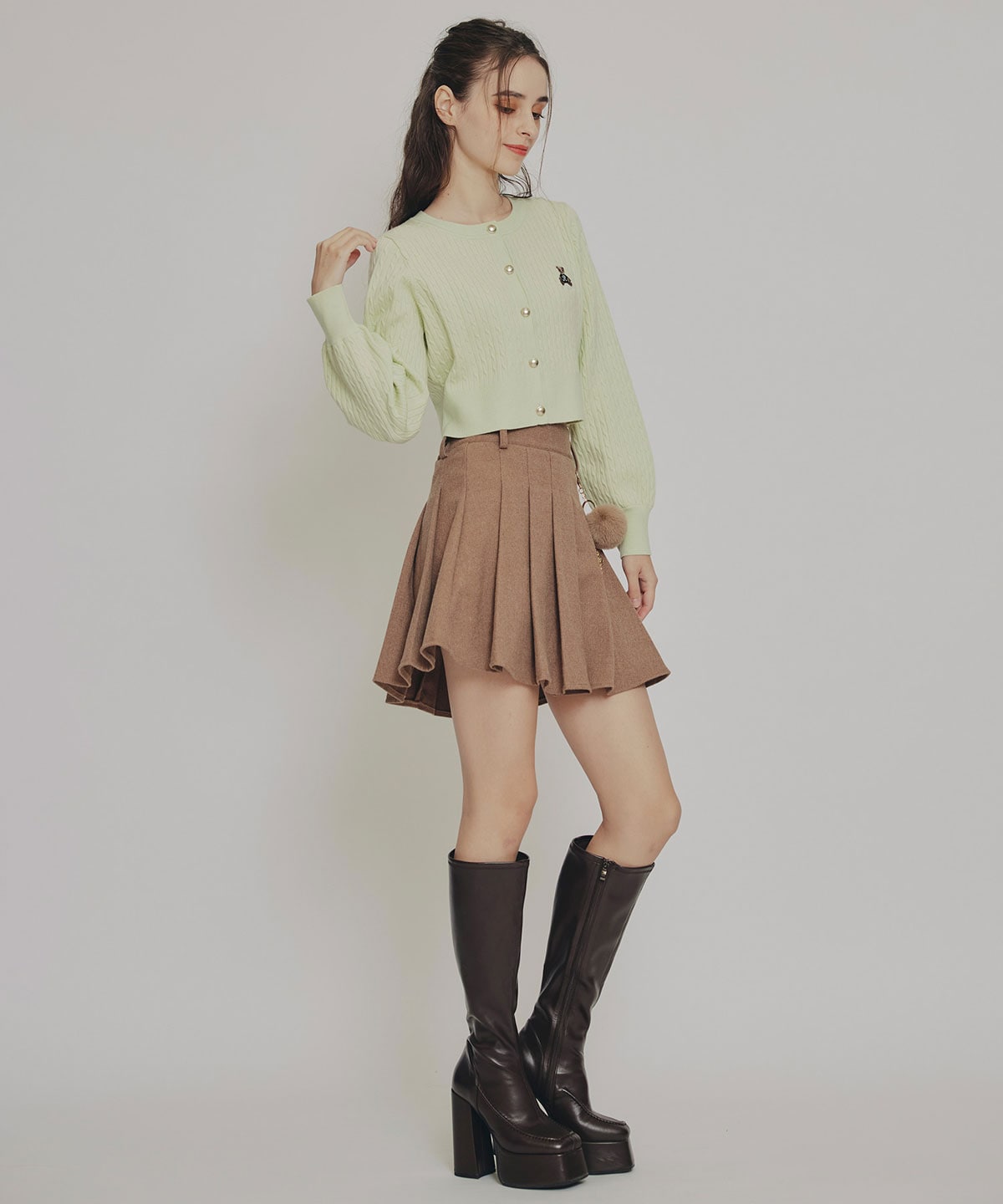 Azelyミニケーブルニットカーディガン