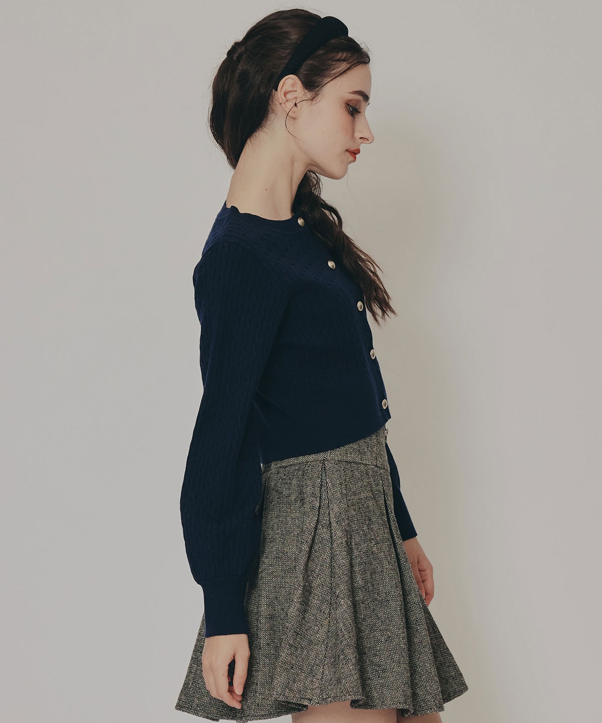 Azelyミニケーブルニットカーディガン