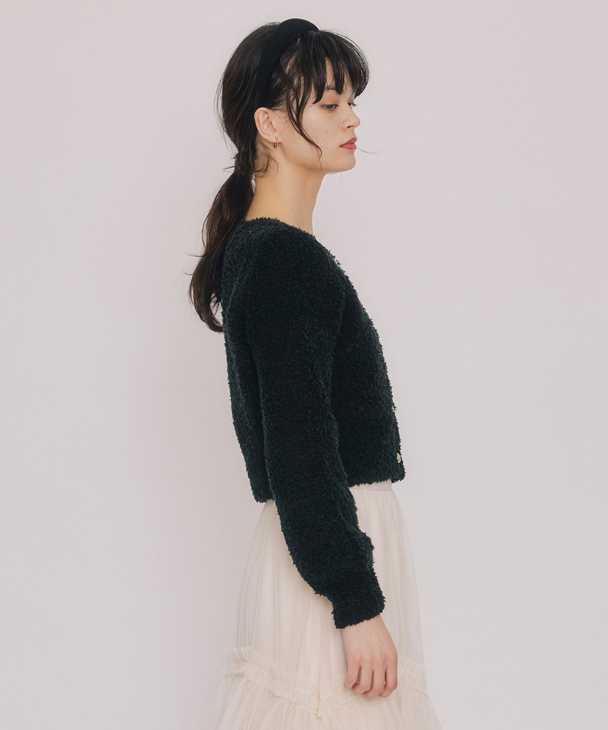 フラッフィブークレシャギーニットカーディガン